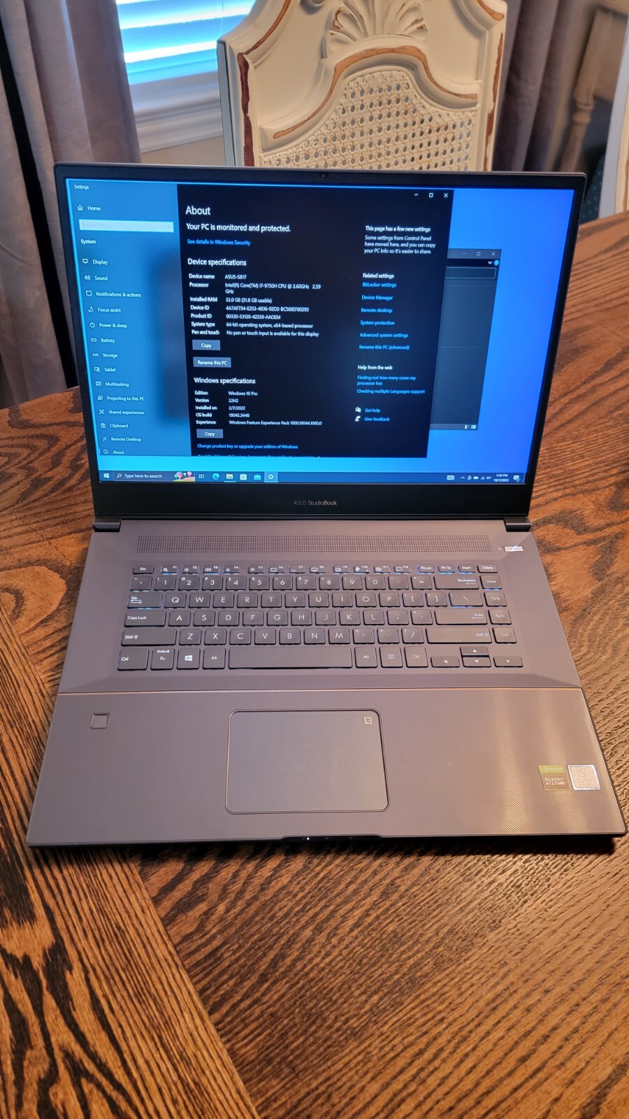 ASUS – ProArt StudioBook Pro 17″ i7-9750H- Quadro RTX3000- 32GB- 2TB M.2 SSD