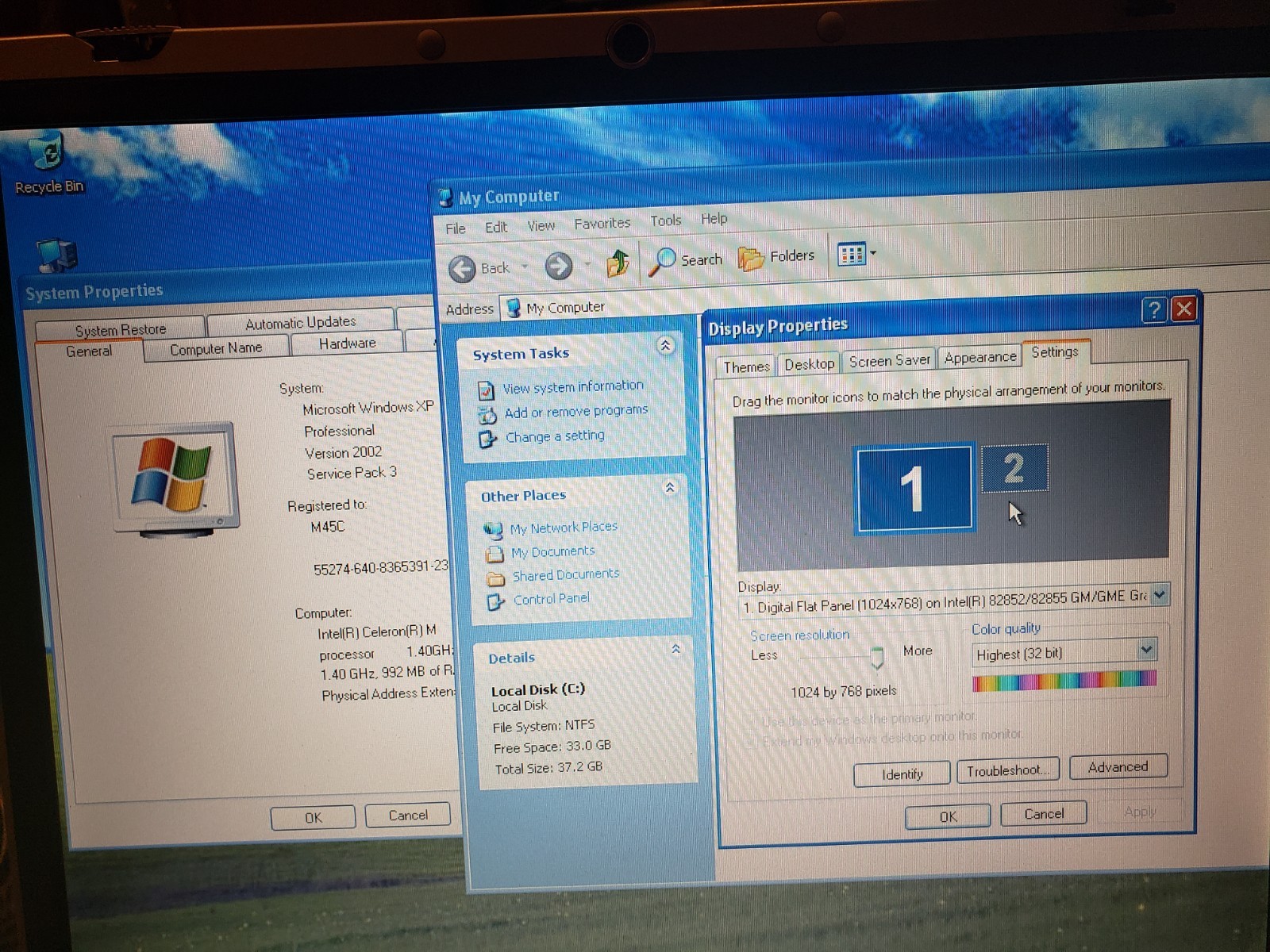 Rare Viglen DossierXT Celeron 1.4ghz 1gb Ram 40gb Hdd Winxp Clevo M45C W/battery
