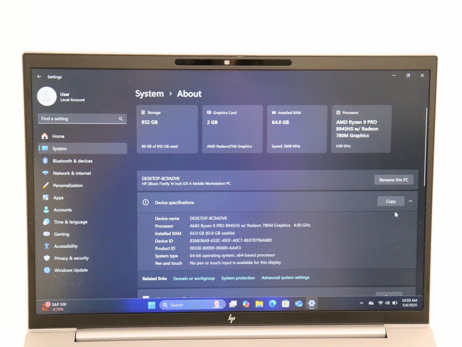 HP ZBook Firefly G11 14.0″ Ryzen 9 Pro 8945HS 64GB RAM 1TB NVMe W11P +Accidental