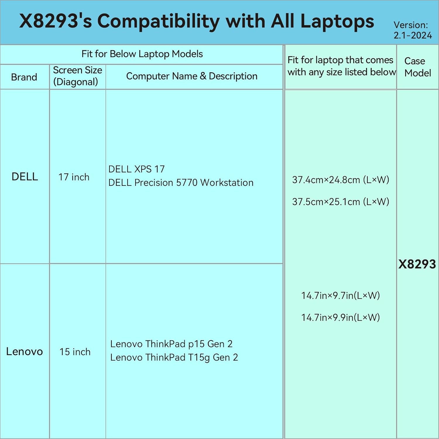 Water-Resistant Sleeve Case for 17 inch DELL XPS 17 9730/9720/9710/9700 Laptop
