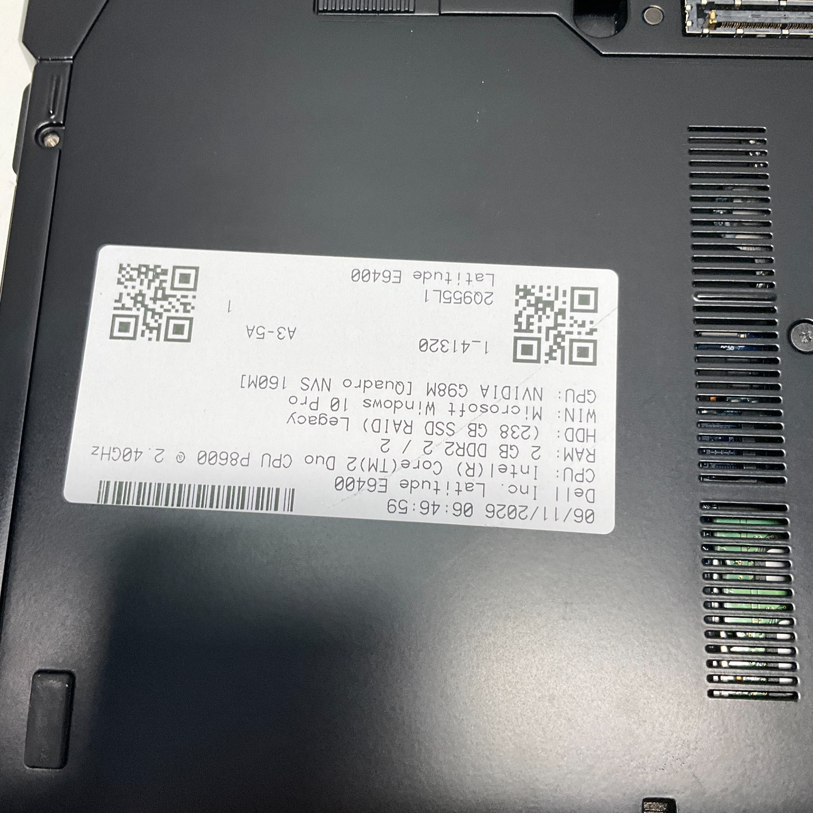 Dell Latitude E6400 Laptop Core 2 Duo 2GB RAM 250GB SSD WiFi Win 10 Pro