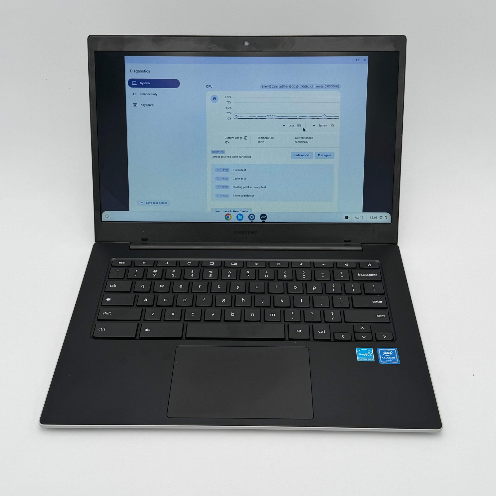 Samsung Chromebook XE345XDA 14″ Intel Celeron 4GB RAM 32GB Silver + Charger – Go