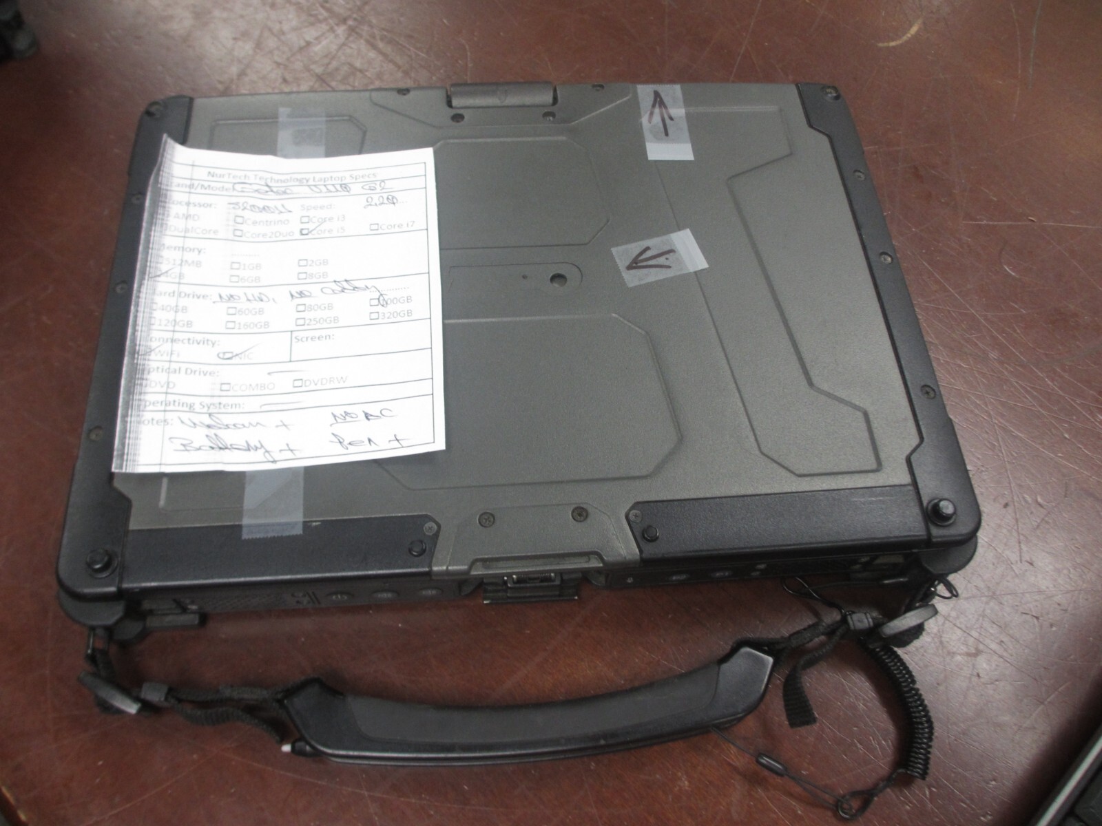 Getac V110 G2 i5 5200U 2.20GHZ 4GB Web-Cam Laptop [NO HDD/CADDY/OS/AC] w/ Pen***