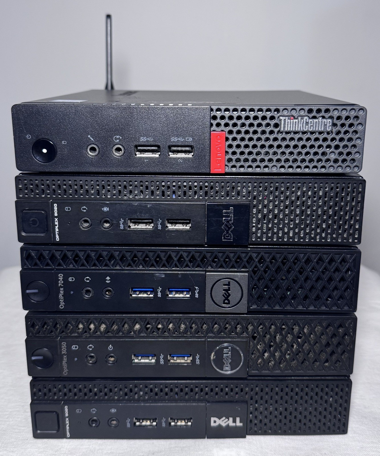 *LOT OF 5* DELL & LENOVO Desktops | MIXED RAM & STORAGE | WIN11P