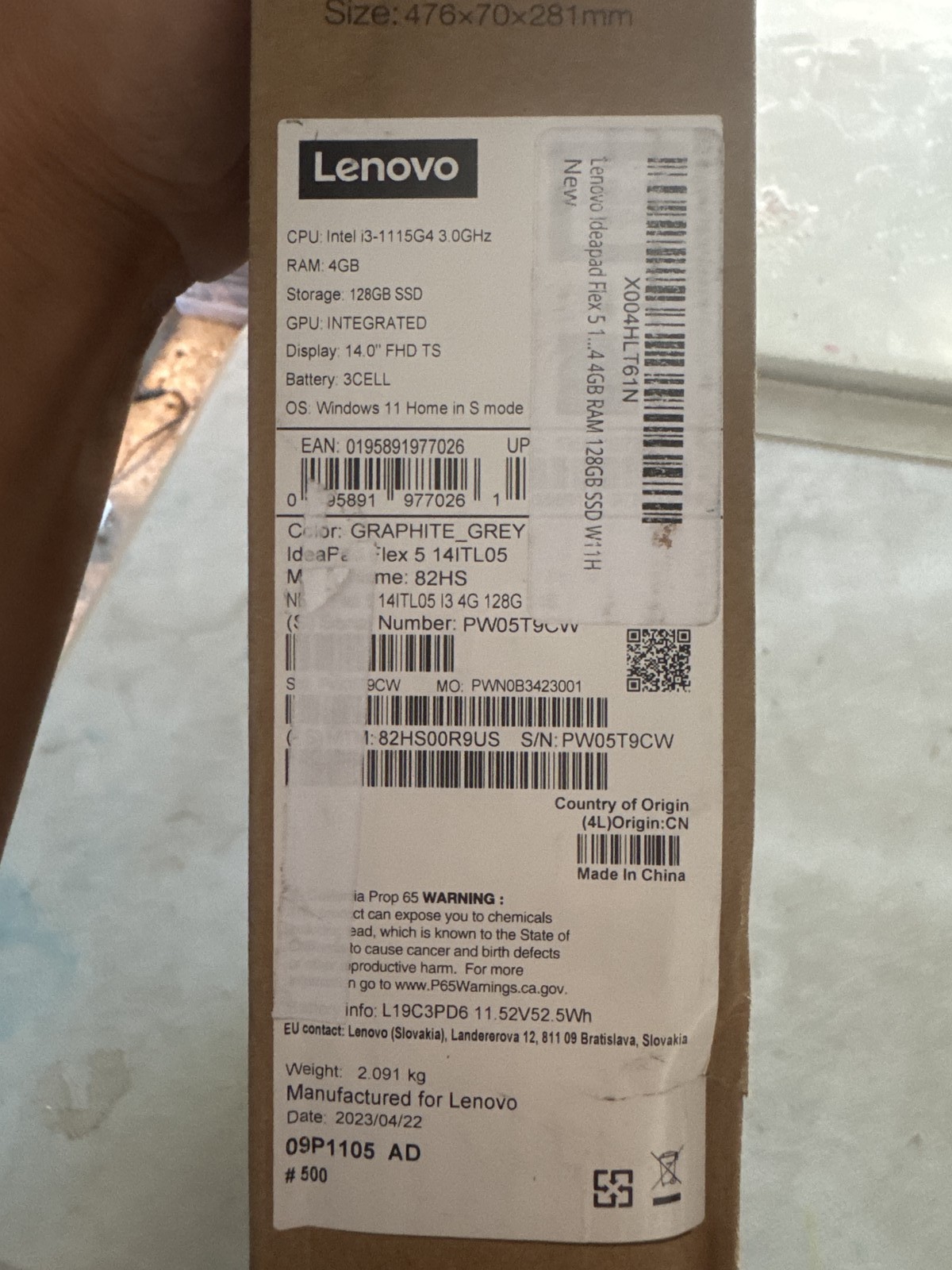 Lenovo Ideapad Flex 5 14″ Touch Laptop i3-1115G4 4GB 128GB SSD