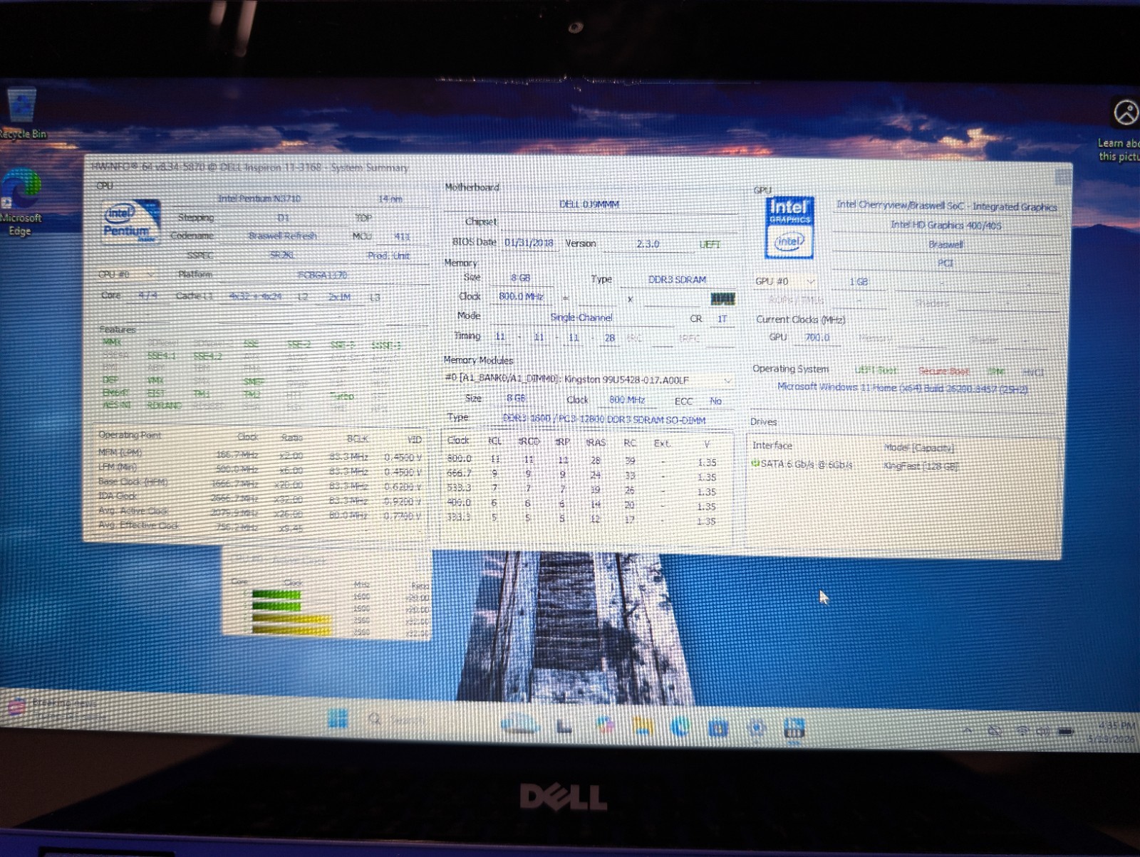 DELL INSPIRON 11 3168 2-in-1 | PENTIUM N3710 8GB RAM 128GB SSD | BLUE