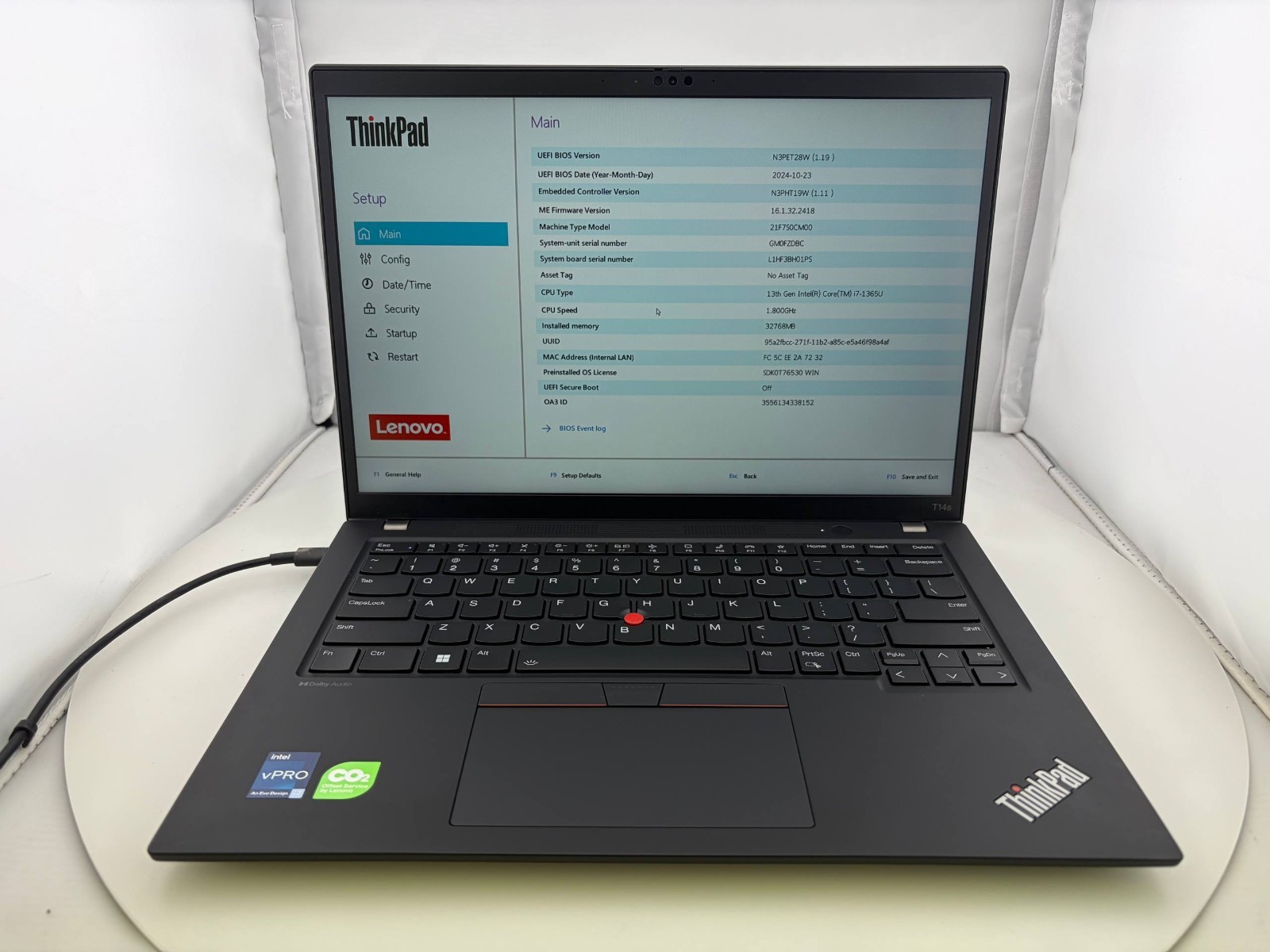 Lenovo ThinkPad T14s Gen 4 Core i7-1365U@1.8GHz 32GB RAM 512GB NVMe Win 11 Pro
