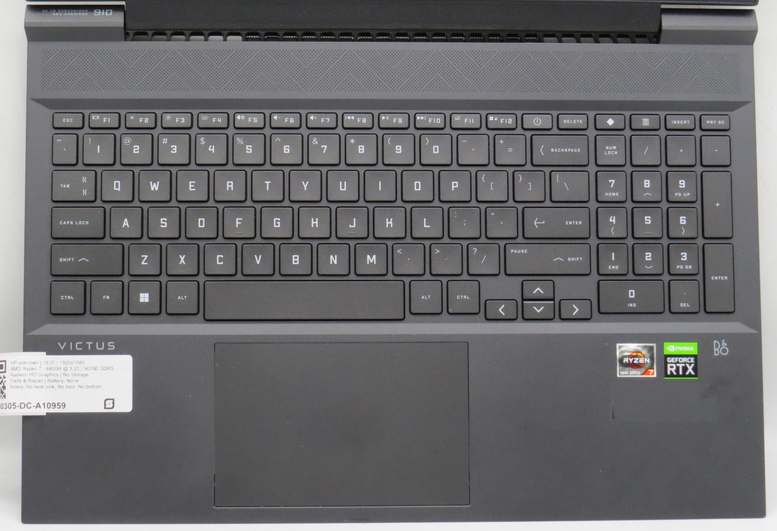 HP VICTUS 16 | AMD Ryzen 7-6800H | RTX 3060 | No RAM/HDD/OS *PARTS