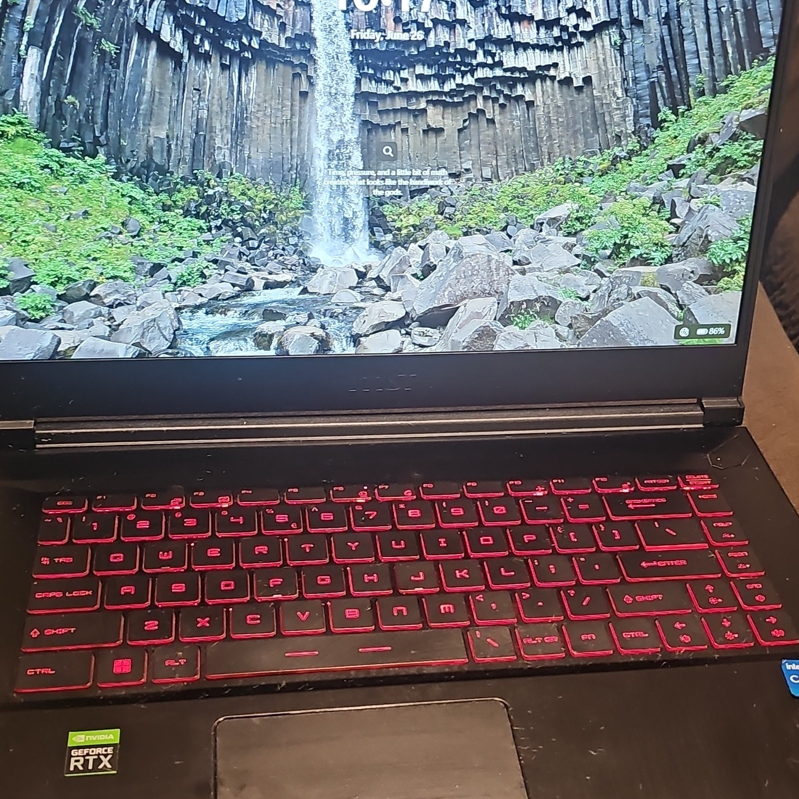 MSI GF63 15.6″ Gaming Laptop i5 8GB 256GB SSD RTX Win10 Backlit Black