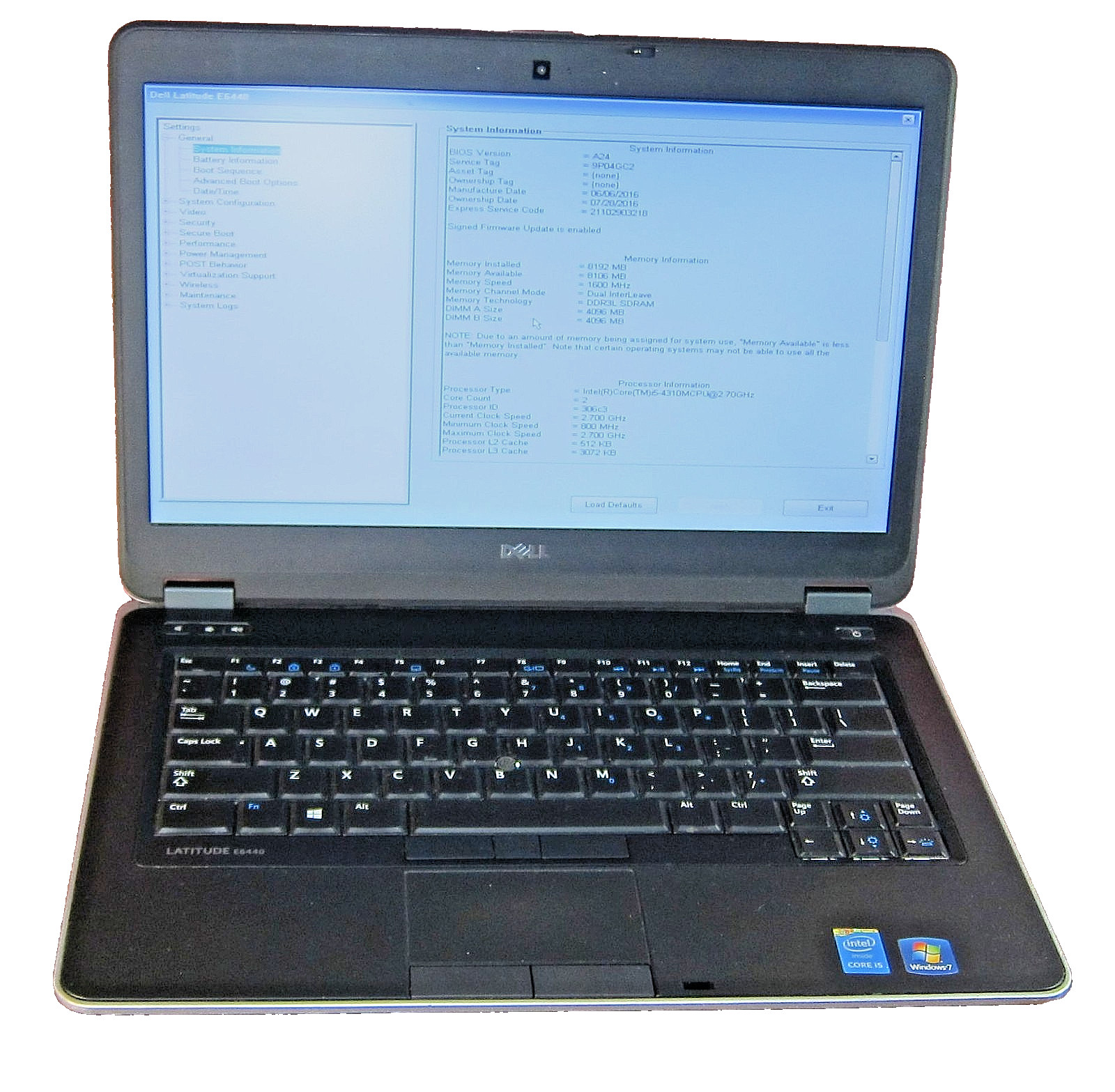 Dell Latitude E6440 Laptop Core i5-4310M 2.7GHz, 8GB, 500GB HDD, BT, WIFI, DVDRW