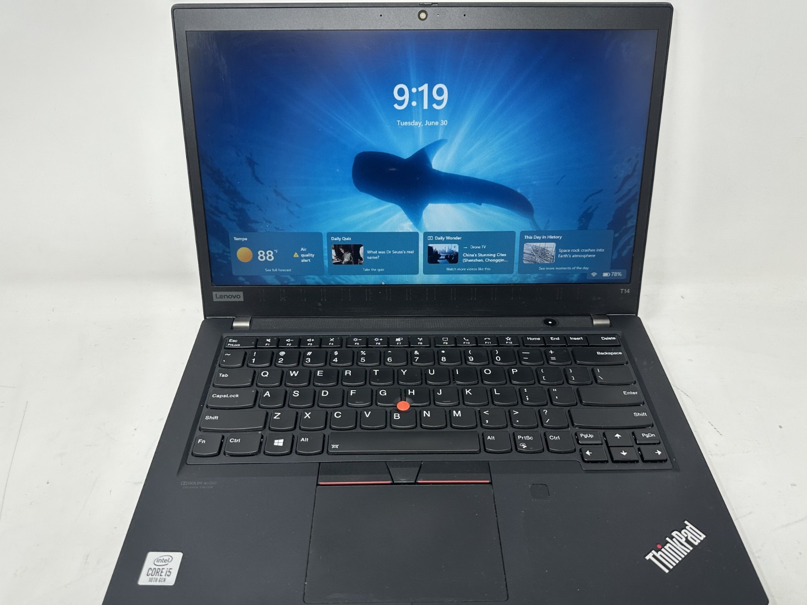 Lenovo ThinkPad T14 Intel I5-10210U @ 1.7GHz 256GB SSD 8GB RAM WIN 11 PRO