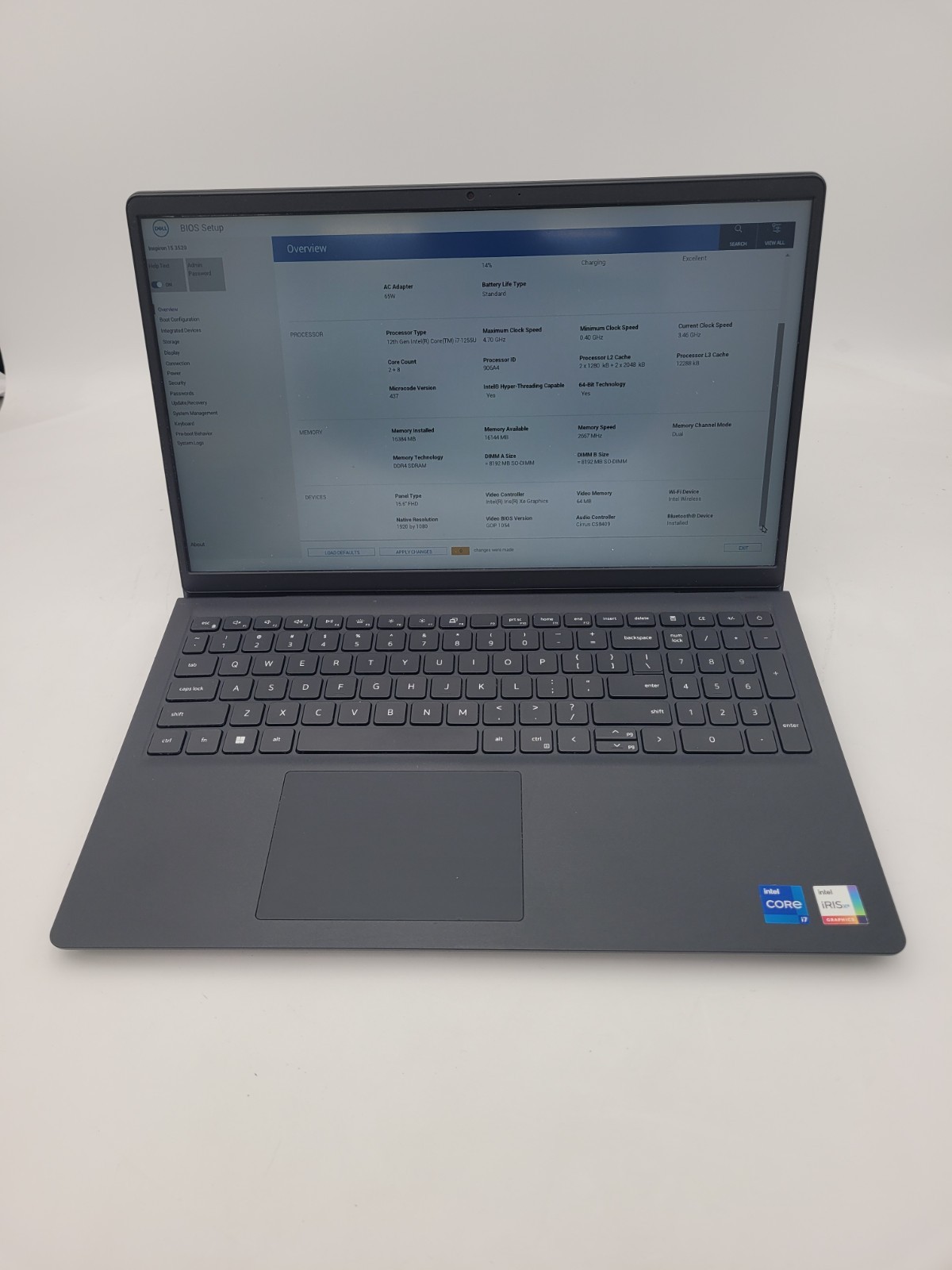 Inspiron 15 3520, i7-1255U@4.20Ghz,16GB Ram, No Drive No OS