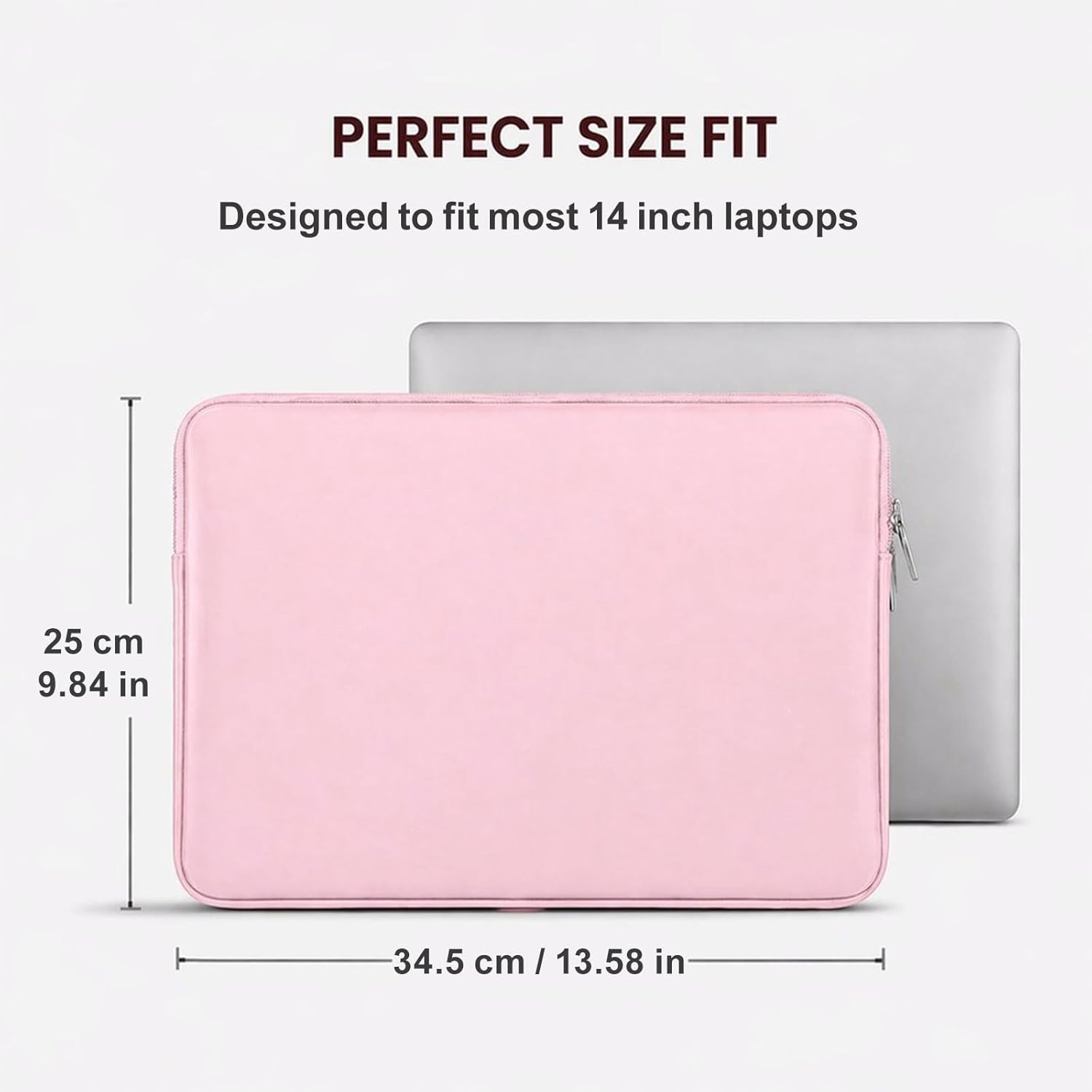 14 Inch Laptop Sleeve Soft PU Leather Case Protective Water Resistant Zipper Cov