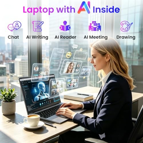 15.6″ FHD Laptops with AI Assistant Included, Quad-Core Processor(Beat Celeron