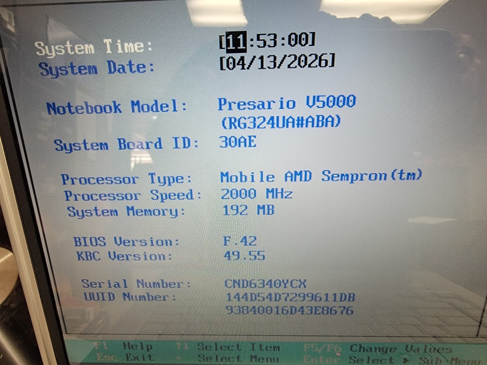 Compaq Presario V5000 – 15.4″ AMD SEMPRON 256MB Laptop – Sold for parts