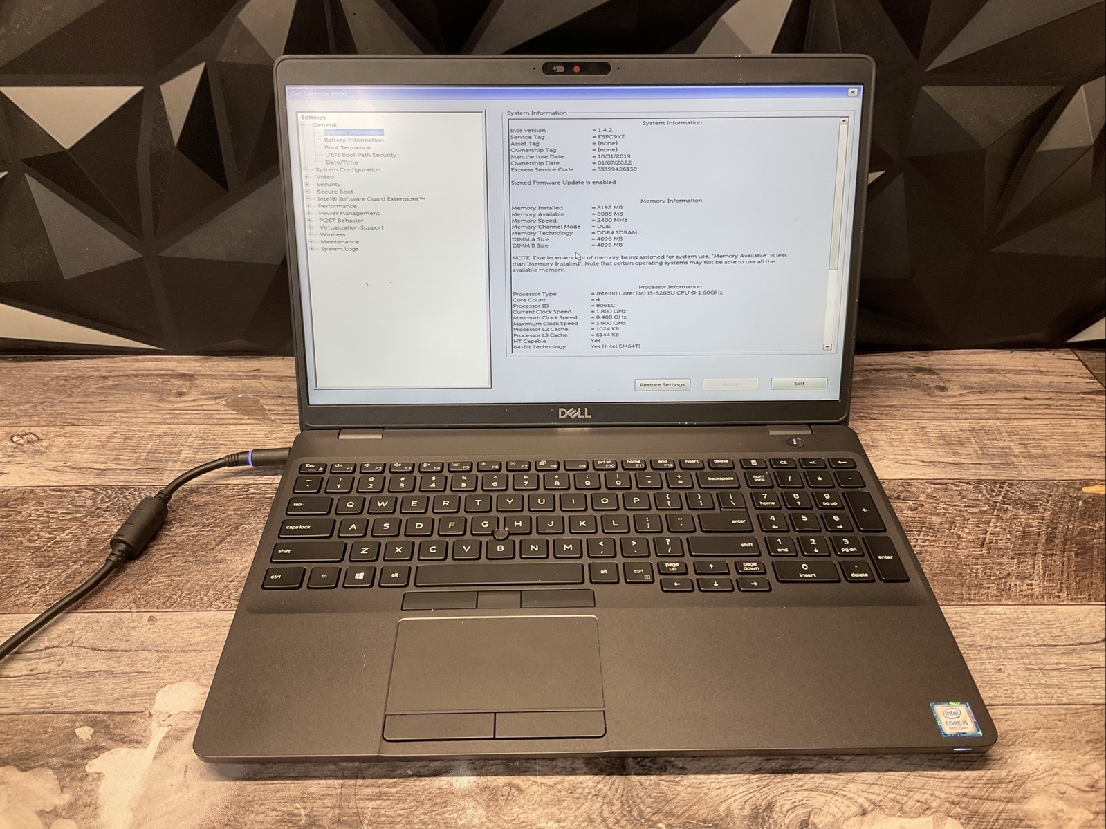 Dell Latitude 5500 / Intel Core i5 8th Gen / 8GB RAM / BIOS Unlocked / C5