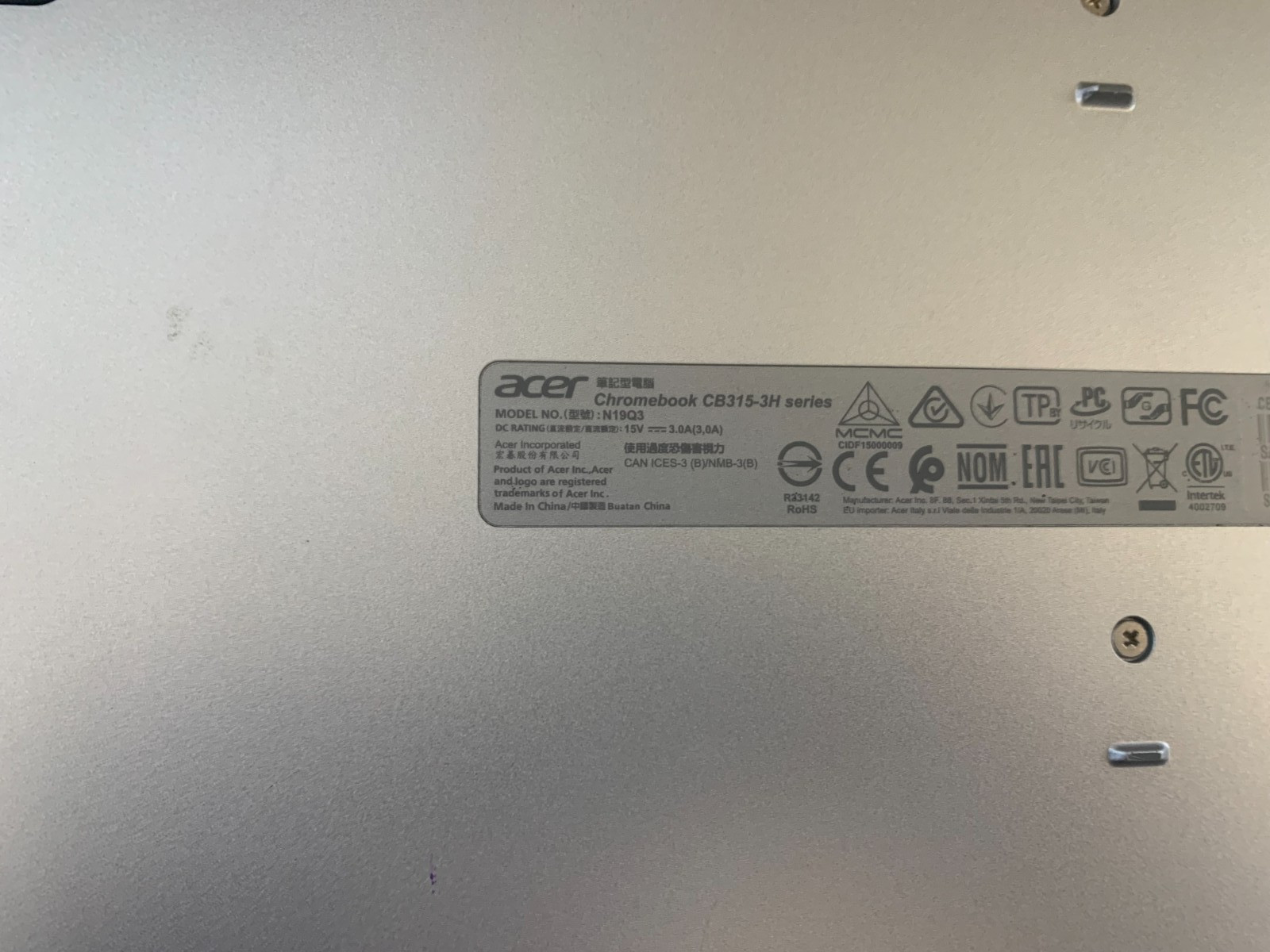Acer Chromebook CB315-3H-C5JS 15.6″ Intel Celeron N4000 4GB RAM 64GB eMMC