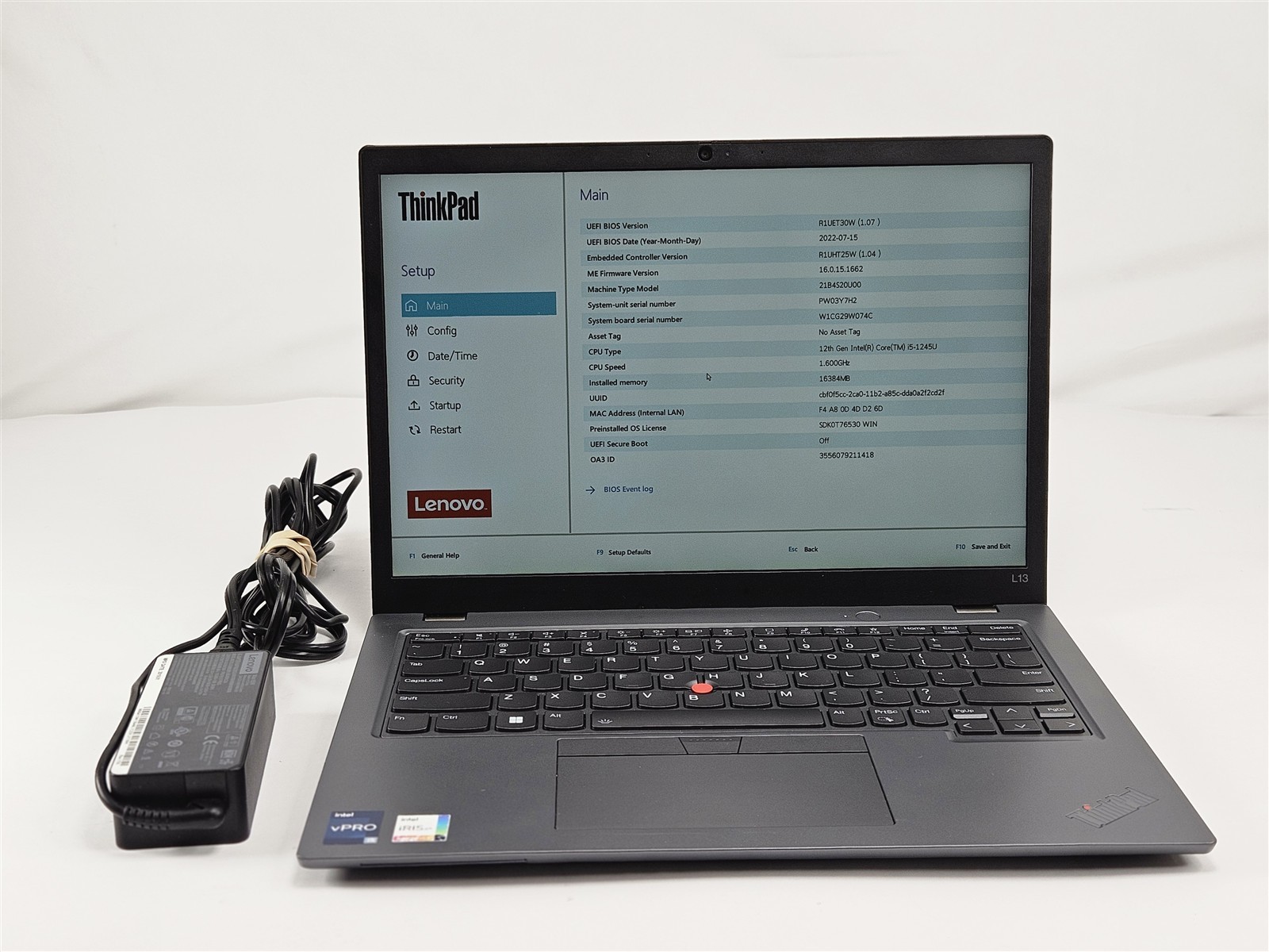 ThinkPad 13.3″ L13 Gen 3 Lenovo i5-1245U 256GB SSD 16GB RAM No OS