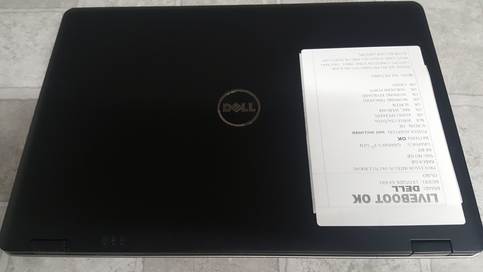 Dell Latitude 6430U 14″ i5-3427U @1.8GHz 4GB RAM NO POWER ADAPTER/ NO OS