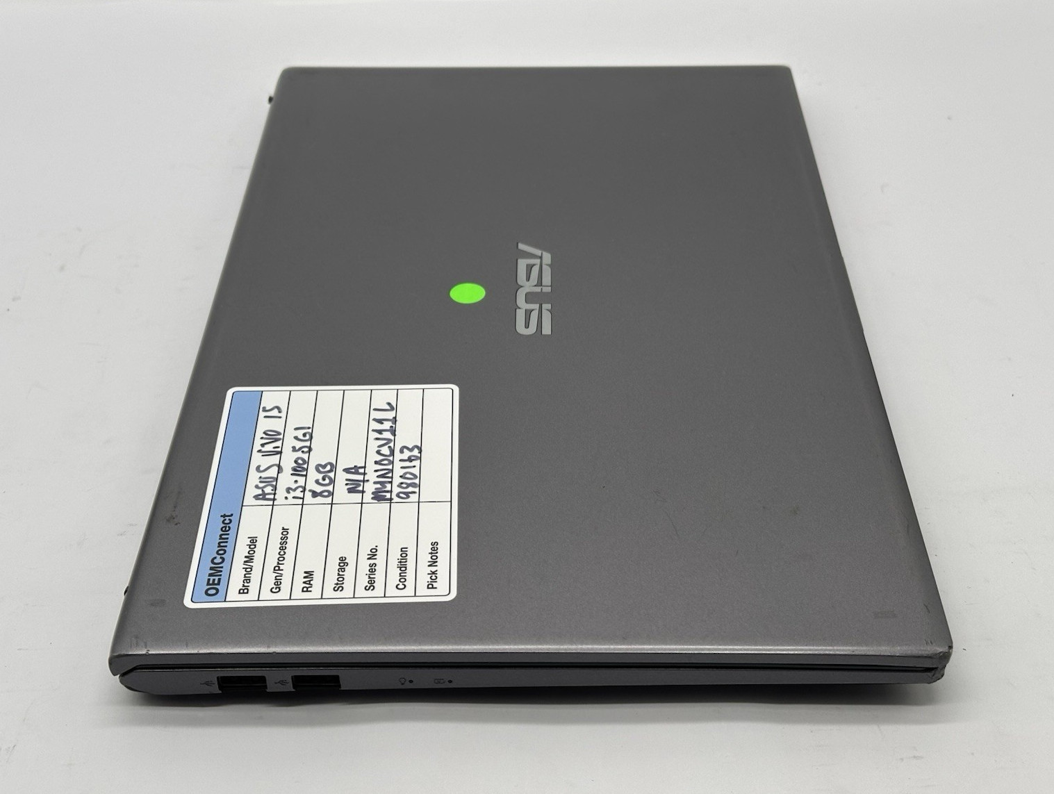 ASUS Vivobook 15 F512J Laptop, i3-1005G1, @ 1.20GHz, 8GB RAM, No OS/HDD/Charger