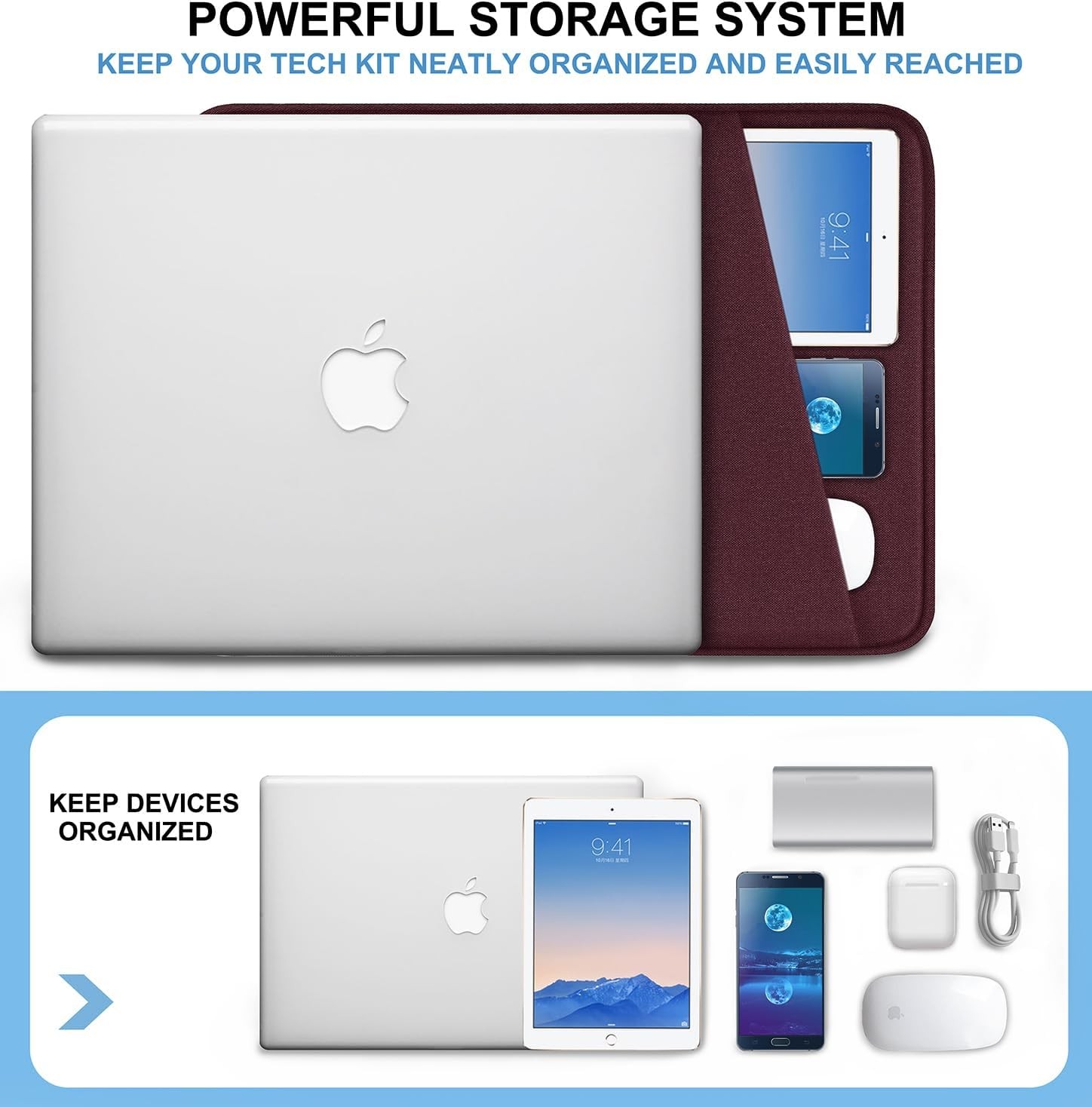 15.6 inch Laptop Sleeve, Shockproof Protective Computer Sleeve Cover for MacBook
