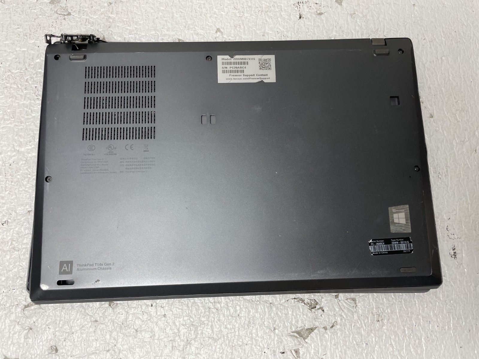 Lenovo ThinkPad T14s Gen2 Intel i7-1185G7 @3.00GHz 16GB RAM NO SSD TouchscrnREAD