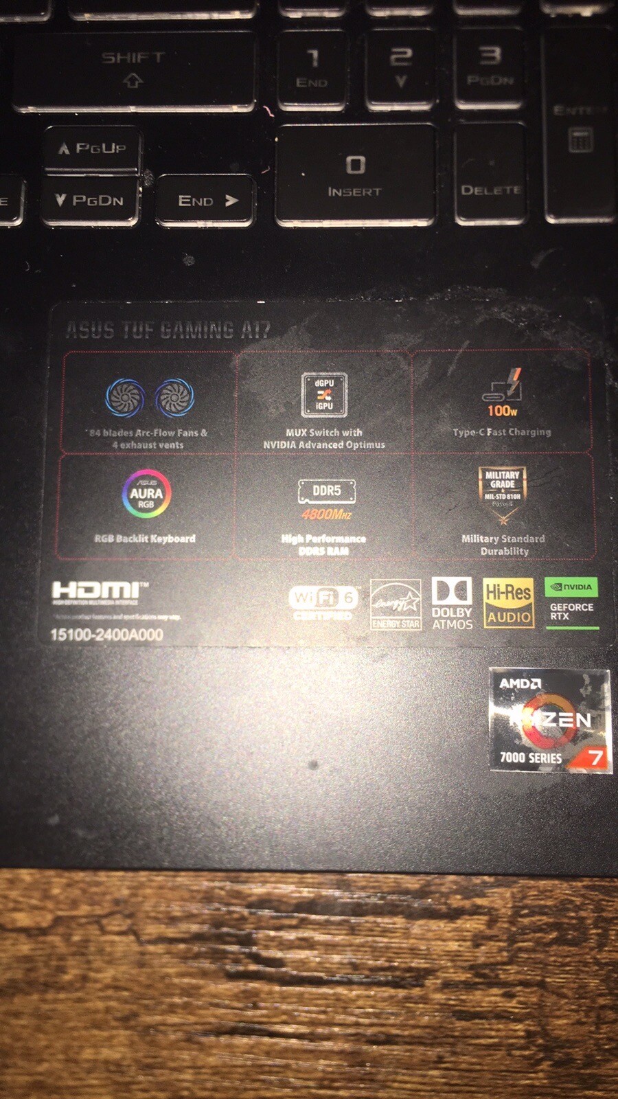ASUS TUF Gaming F17 17.3” (1TB SSD AMD Ryzen 7 7735HS 3.2GHz 16GB RAM)…