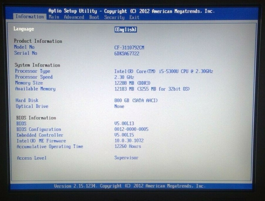 CF-31 Toughbook MK5 i5-5300U 12GB RAM 800GB Intel SSD Win 10 Pro Touch LTE Gr A+