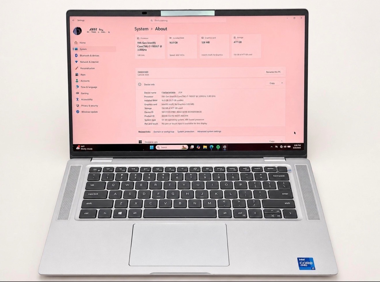 Dell Latitude 9520 Laptop 15” i7 16GB RAM 512GB SSD Windows 11