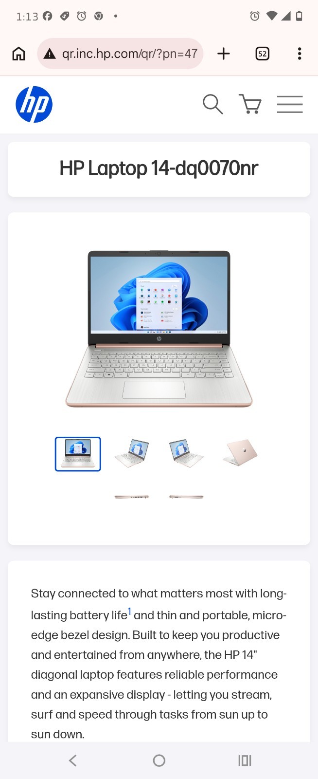 HP Laptop 14-dq0070nr