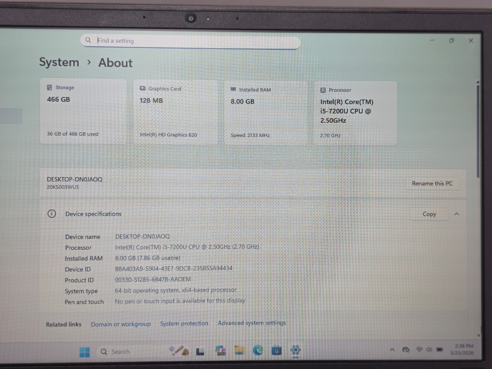 15″ Lenovo ThinkPad E580- i5-7200U, 8GB, 512GB SSD | USB-C + FHD!!