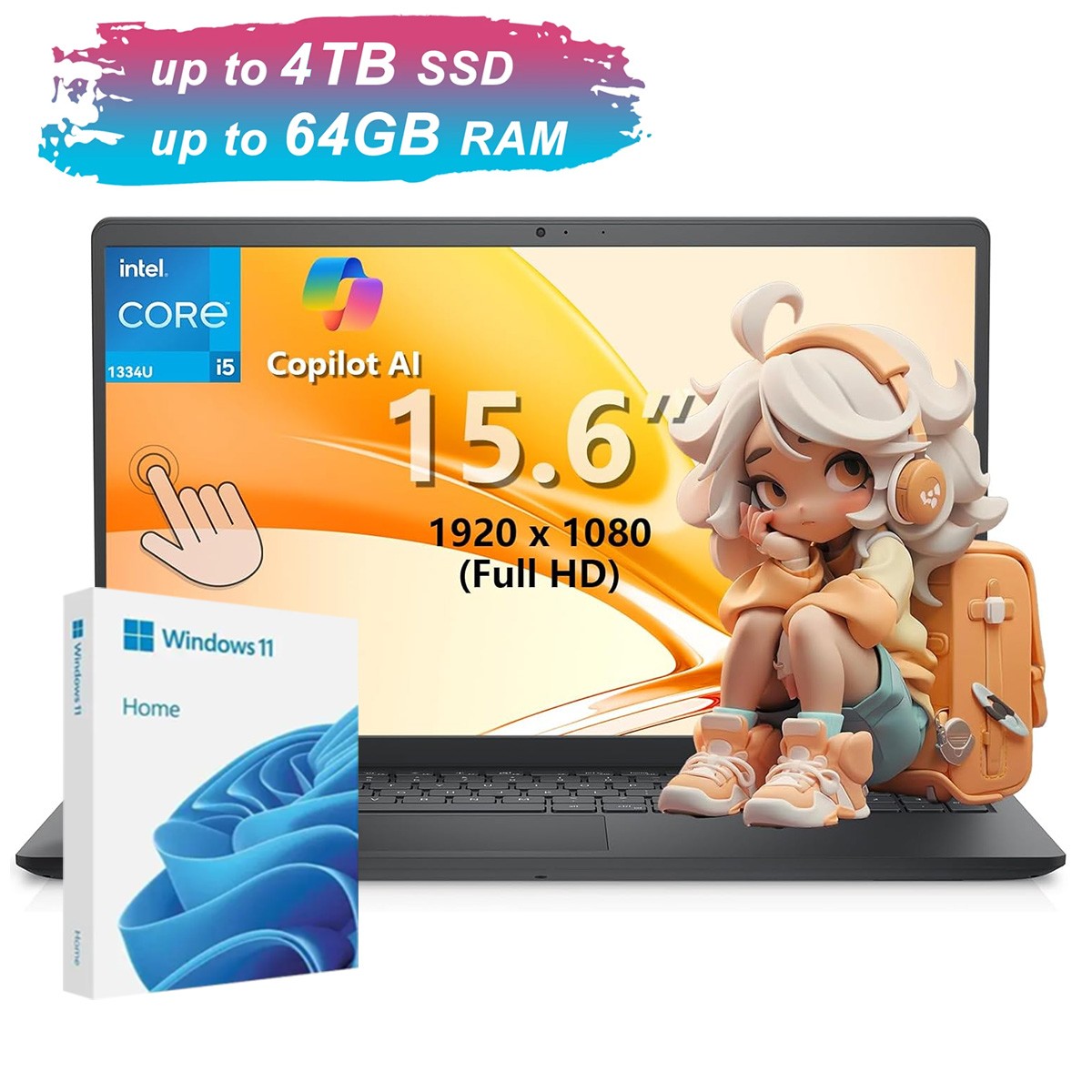 Dell Inspiron 15 3530 15.6″ FHD Touch i5-1334U,UpTo 64GB 4TB SSD Windows 11 New