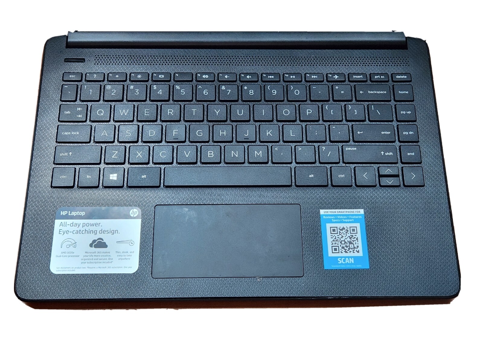 HP 14-fq0050nr 14″ (64GB, AMD 3020E, 2.60 GHz, 4GB) Laptop – Black – Parts only