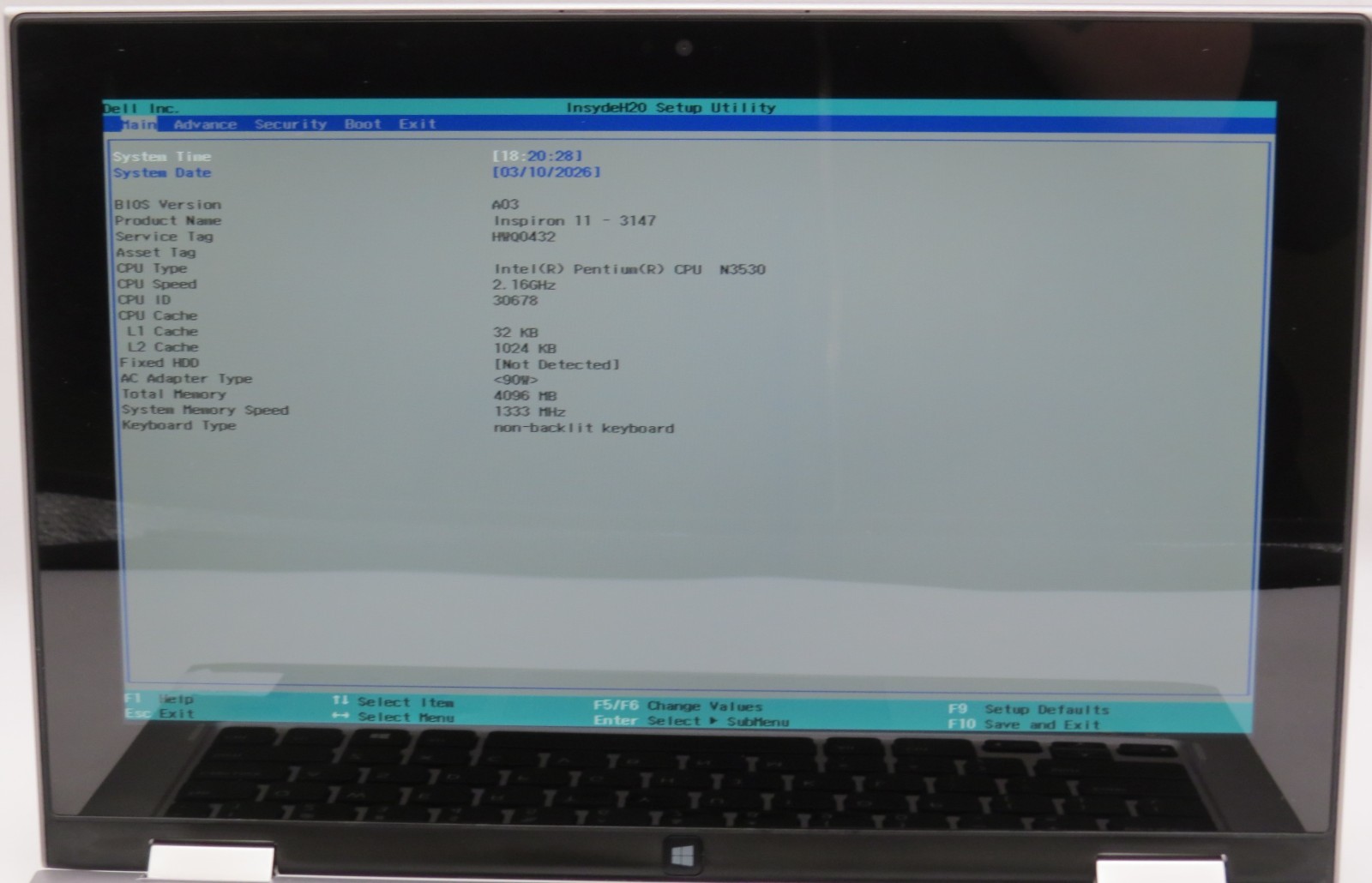 Dell Inspiron 3147/11.6″ Pentium-N3530 @2.16GHz/4GB DDR3 RAM/No Storage/No OS