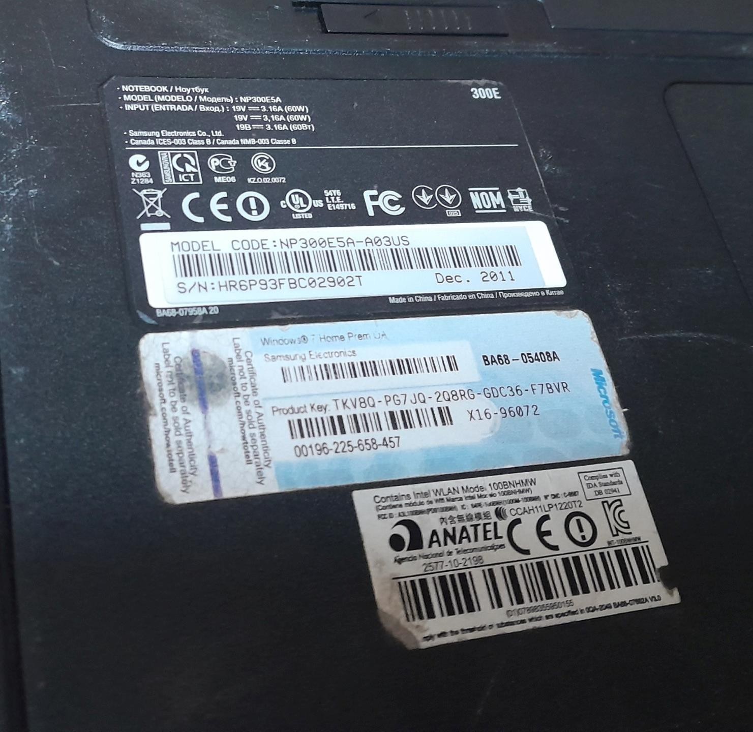 3 SAMSUNG NP300E5A TOSHIBA TECRA M2 & HP ELITEBOOK 2540P LAPTOPS ! S173 F
