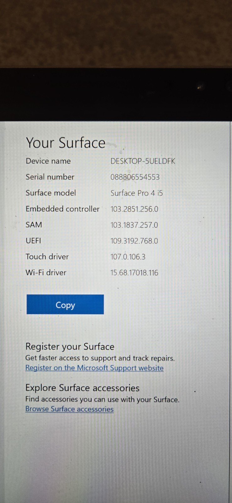Microsoft Surface Pro 4 – 12.3″ Intel i5-6300U 4GB RAM 128GB SSD Windows 11