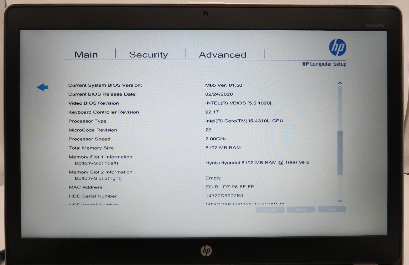 HP EliteBook Folio 9480M-14″-i5-4310U@2.0GHz-8GB DDR3 RAM-NO OS/STRG *READ*