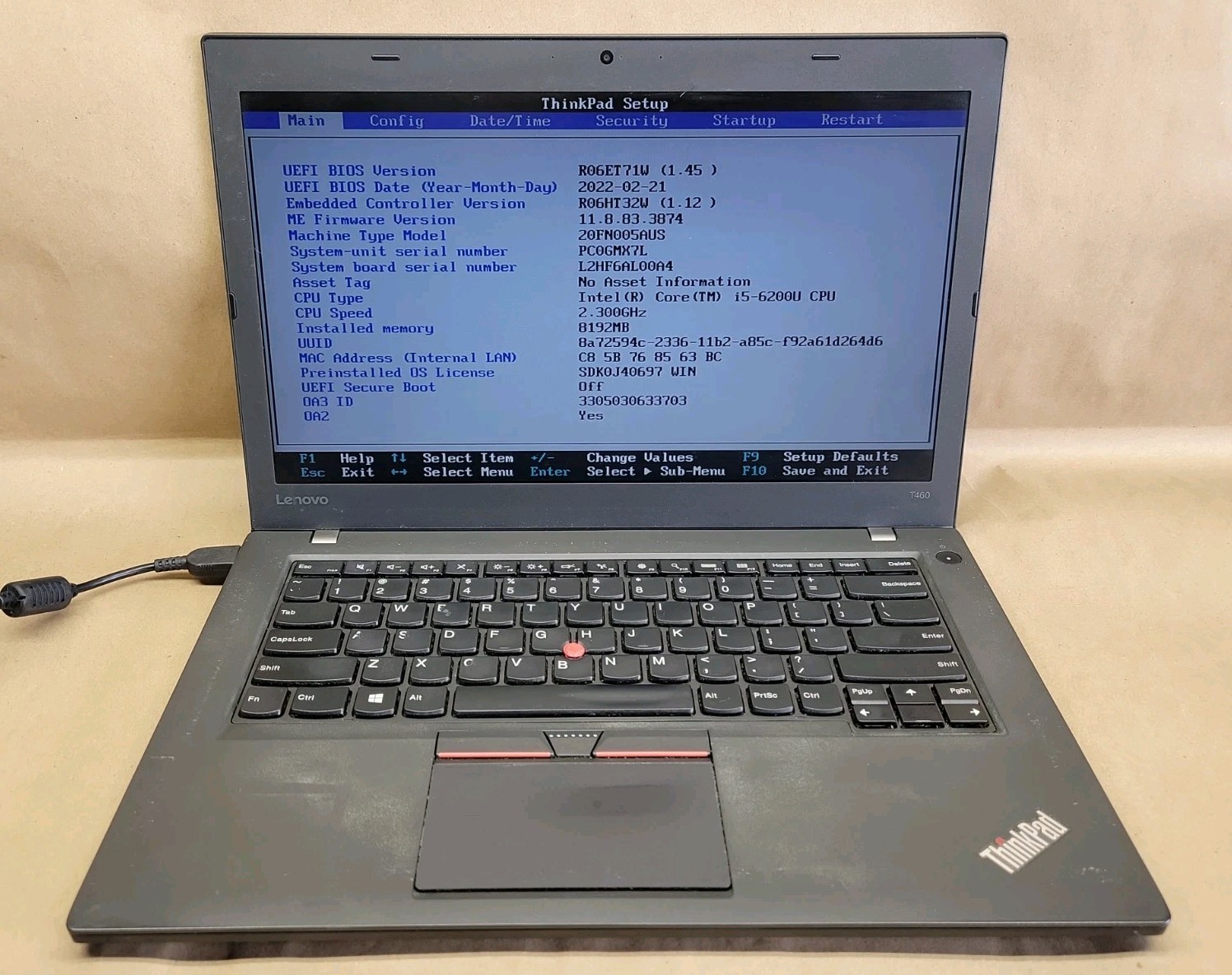 Lenovo ThinkPad T460, Intel Core i5-6200U @ 2.3GHz, 8GB RAM, NO SSD, NO OS *READ