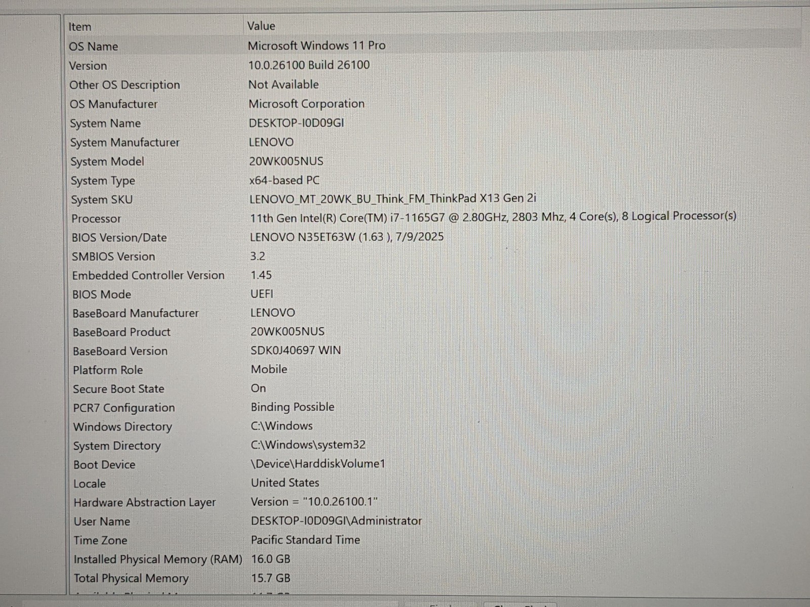 Lenovo ThinkPad X13 Gen 2i 13.3″WUXGA TOUCH i7-11 2.8GHz 16GB 512GB SSD W11P +PA