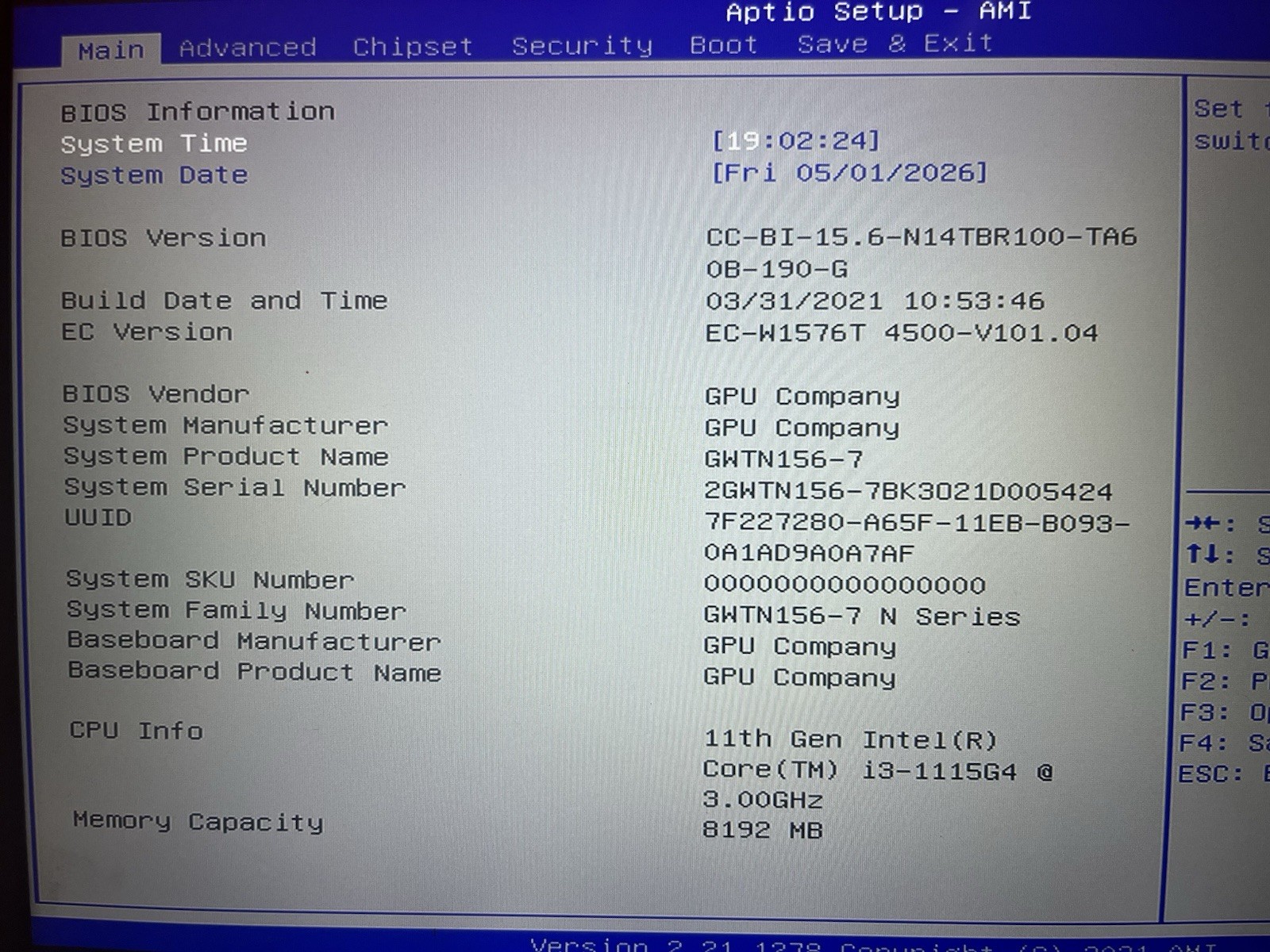 Gateway GWTN156-7BK Laptop 8GB RAM I3-1115G4 3.00 GHz 256GB SSD 15.6 Inch W11H