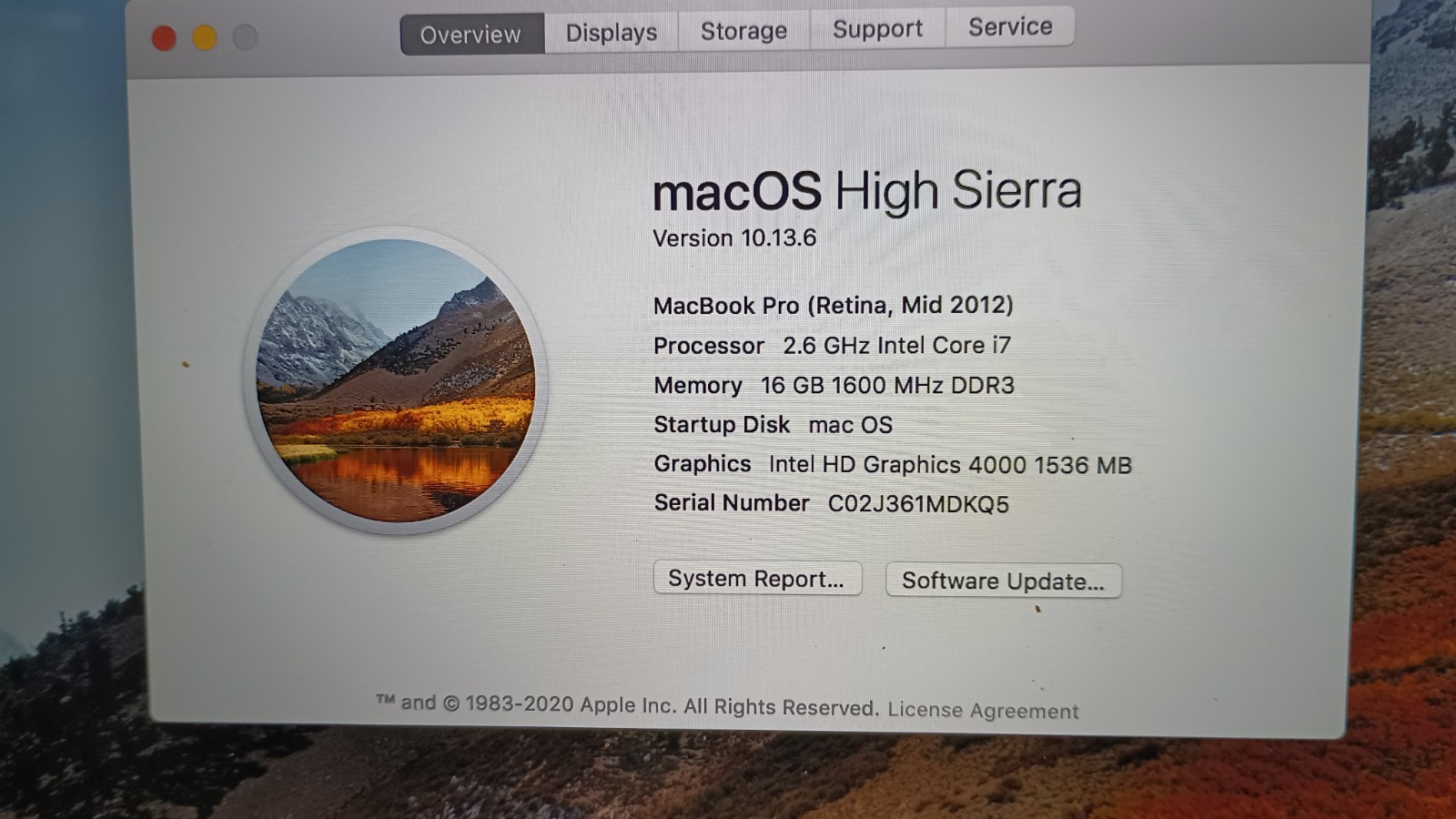 MacBookPro w/charger.i7-3720QM(4cores)Nvidia.16GB.256GB SSD.15.4″Retina.mac OS.