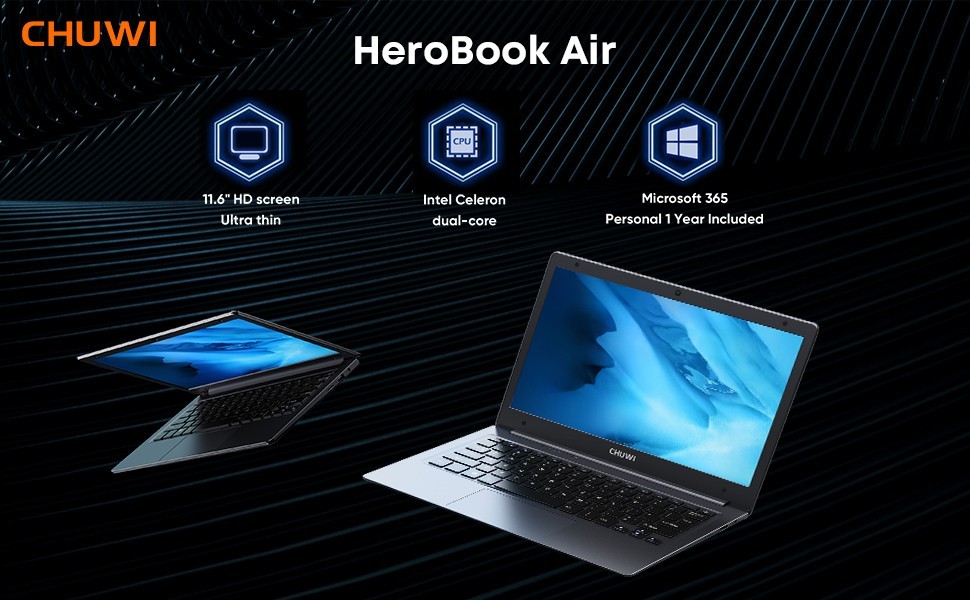 CHUWI- 11.6″ Laptop – Intel Celeron 2.8GH- 4GB Memory – 128GB SSD-Mini HD Gray