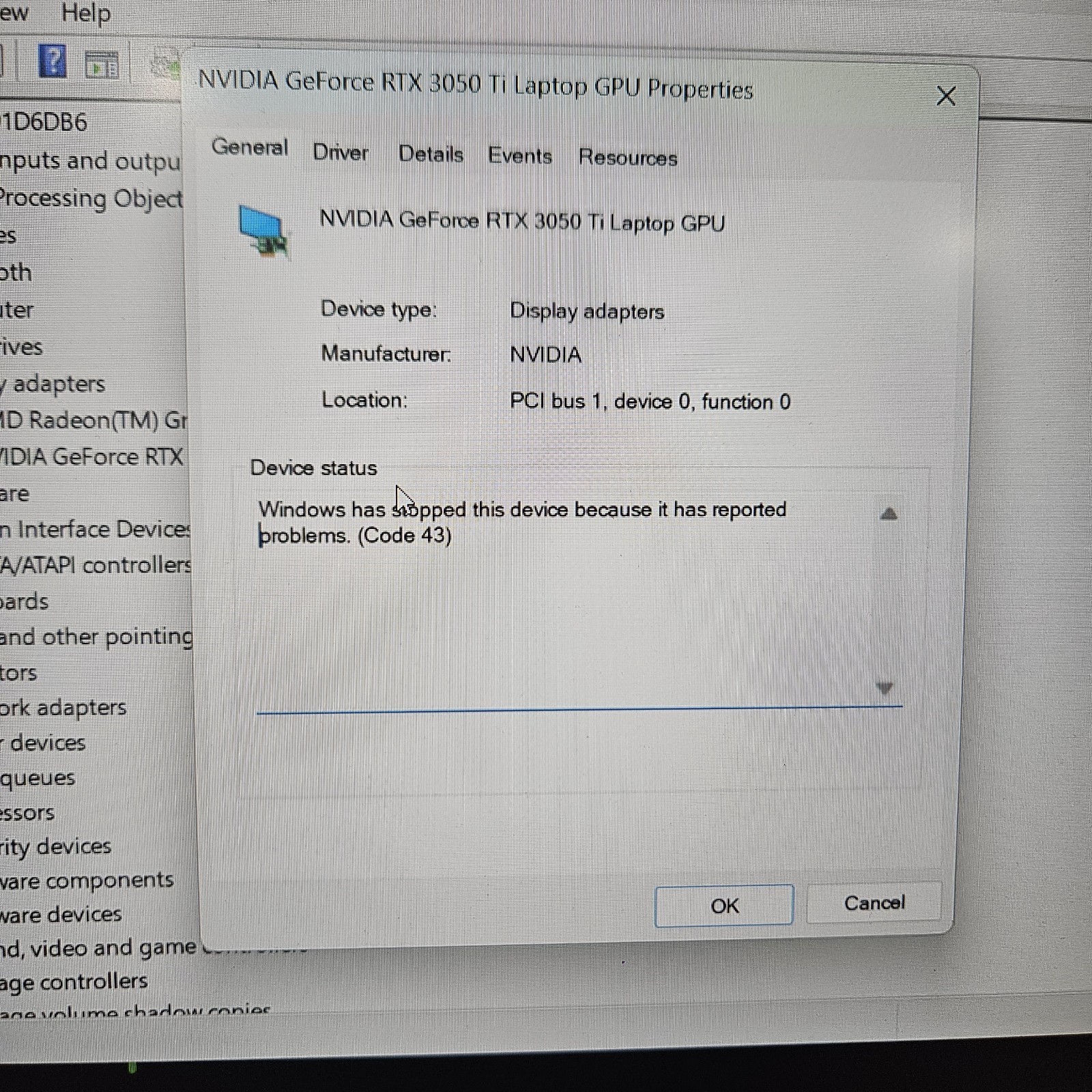 Lenovo Legion 5 15ACH6 Ryzen 7 5800H 16GB 1TB RTX 3050 + Charger (RTX Error 43)