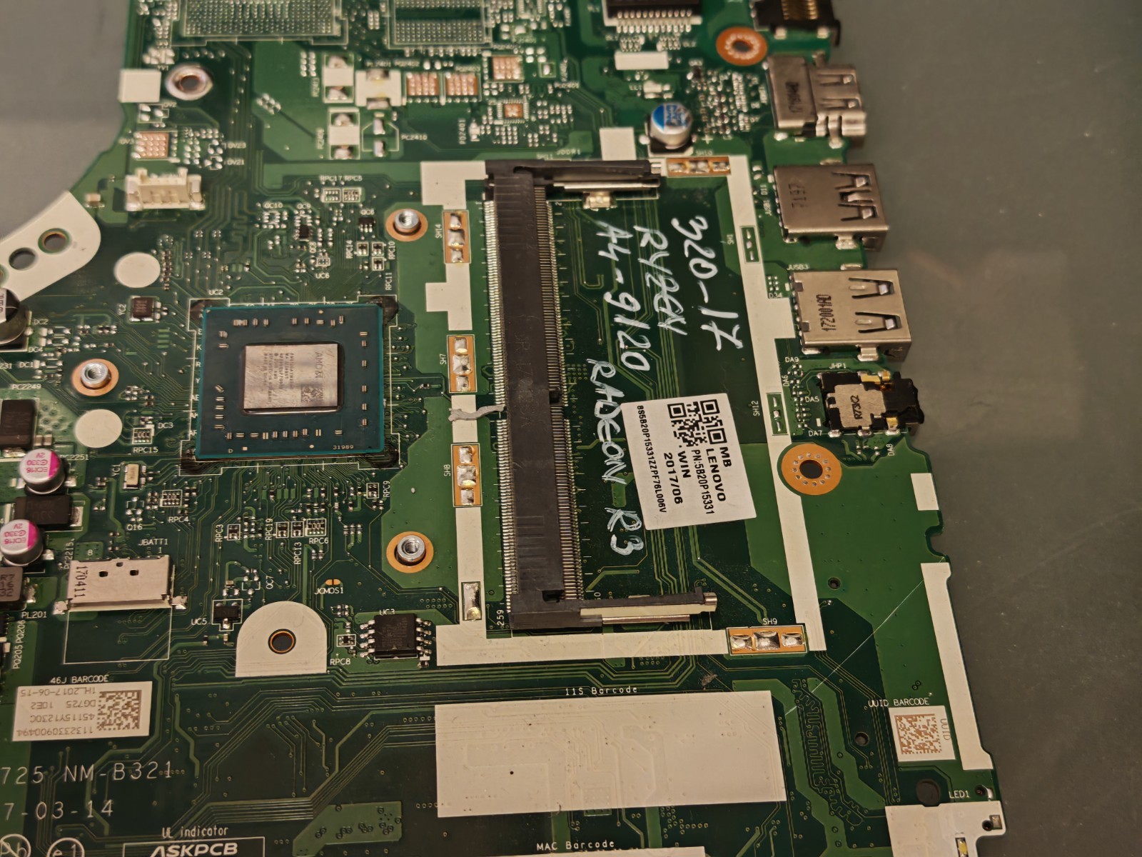 LENOVO 320-17 330-15 320-15 14 MOTHERBOARD NM-B321 AMD RYZEN A4-9120 RADEON R3