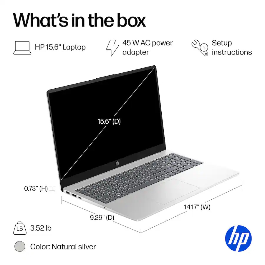 HP 15.6″ Full HD Touch-Screen Laptop Intel Core i5 1334U 16GB RAM 512GB – Silver