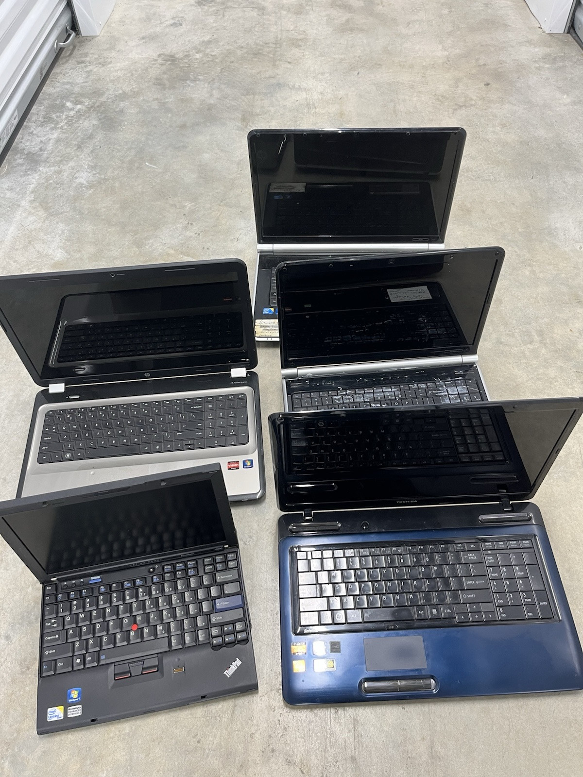 Lot of 5 Mixed Brand Laptops | HP, GateWay, Toshiba, Lenovo | Read Description