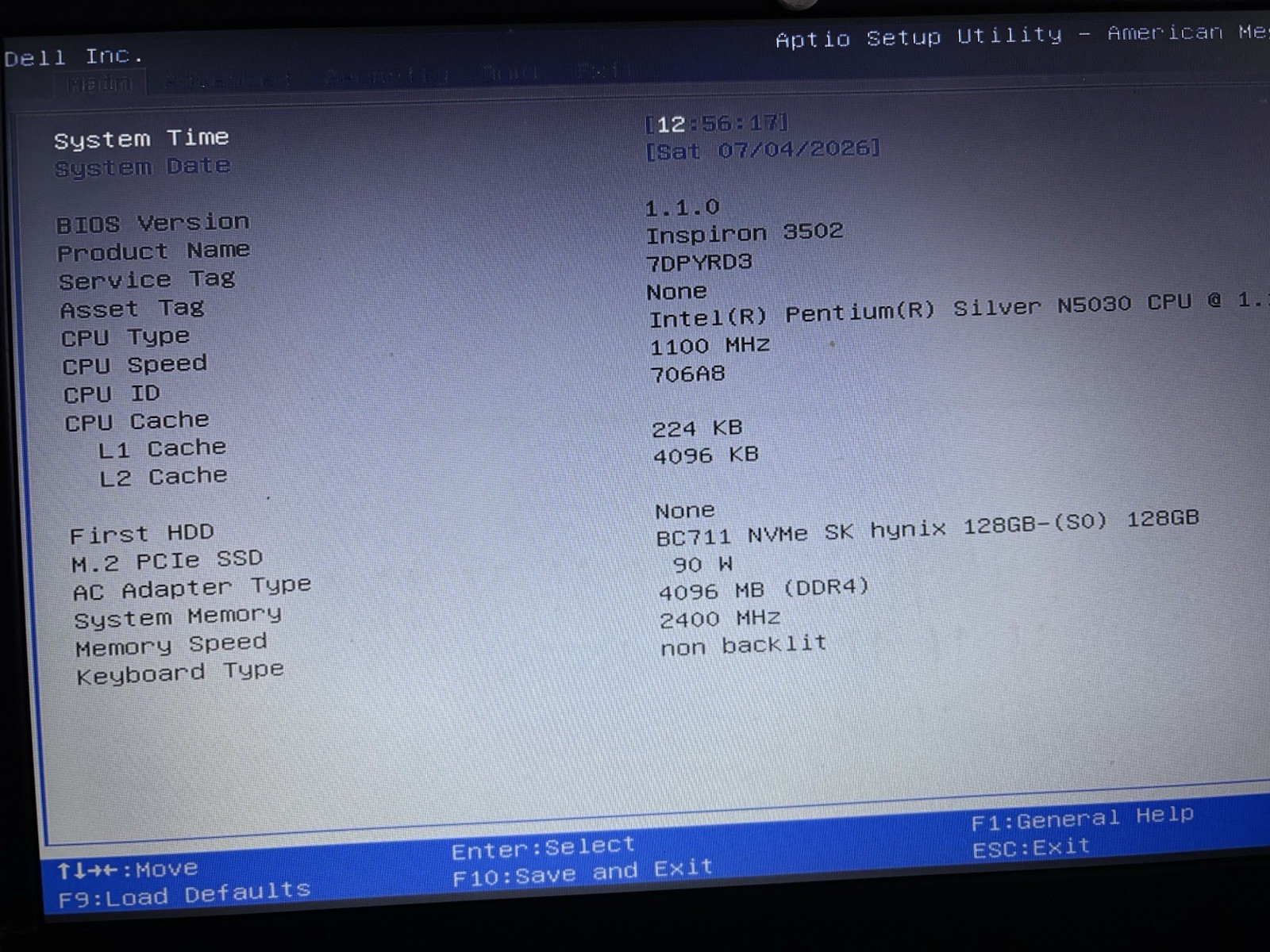 Dell Inspiron 15 3000 15.6″ (128GB SSD, Intel Celeron N5030 1.0GHz