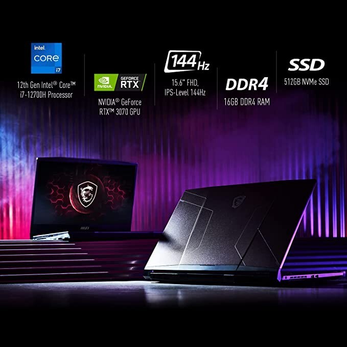 MSI Pulse GL66 15.6″ FHD 144Hz Gaming Laptop: Intel Core i7-12700H RTX 3070 16GB