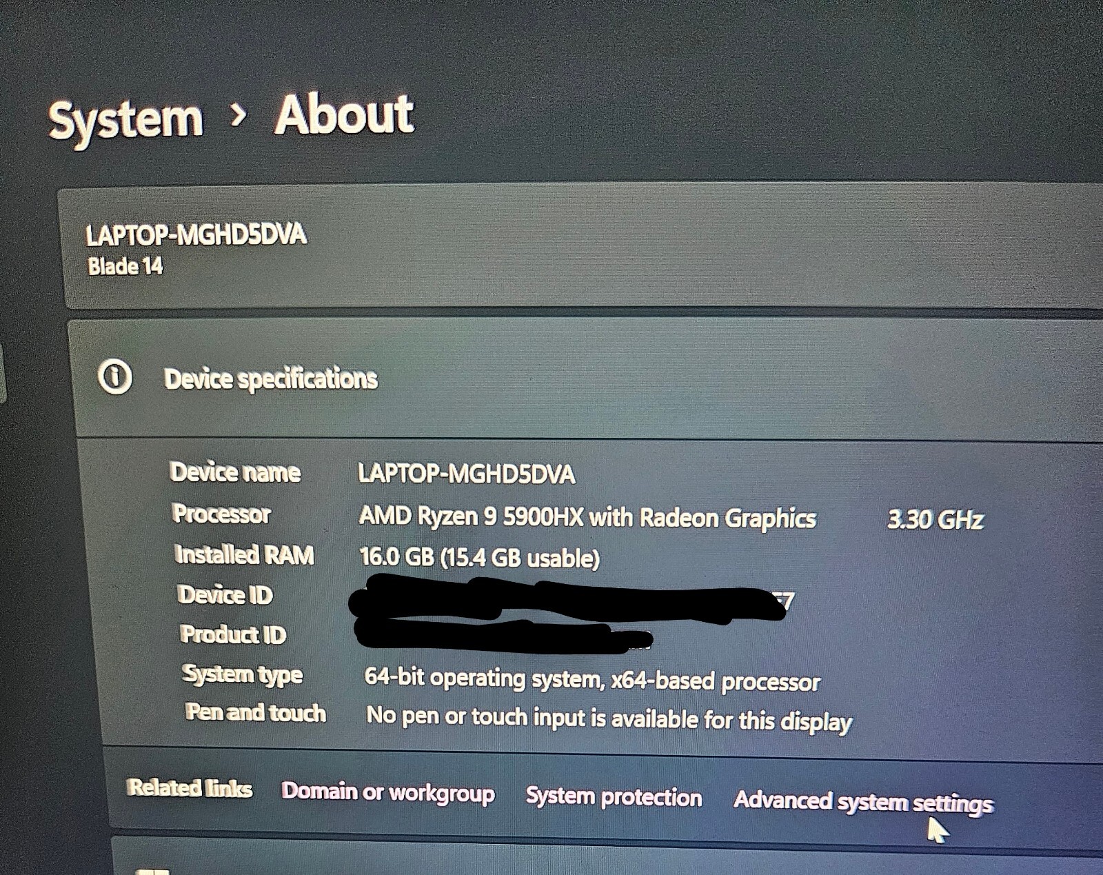 Razer Blade 14 Gaming Laptop Ryzen 9 5900HX 16GB RAM RTX3070 8G 1TB 2K 165Hz