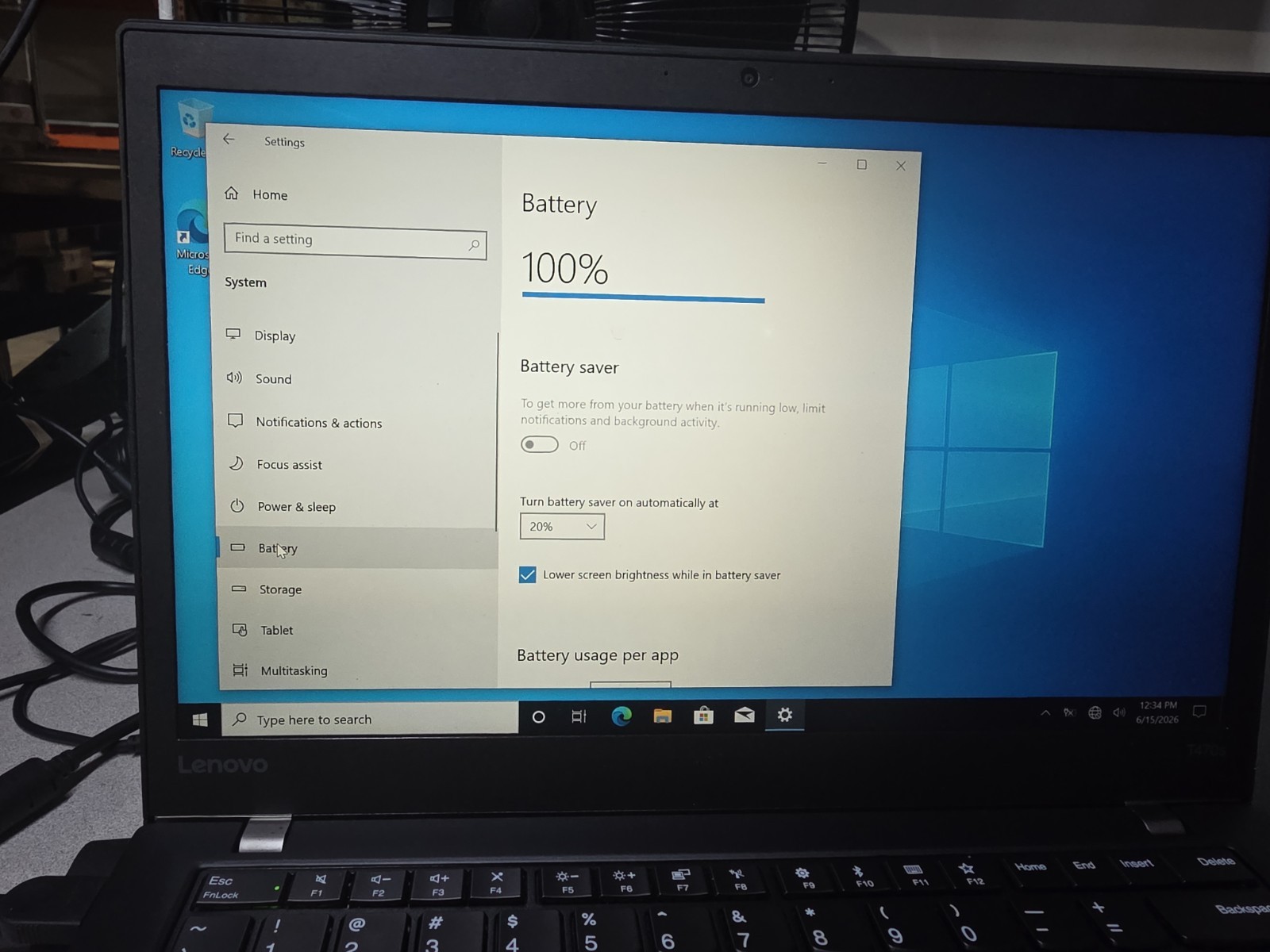 Lenovo ThinkPad T470 14 in (512GB, Intel Core i5 7th Gen., 2.6GHz, 16GB) Laptop